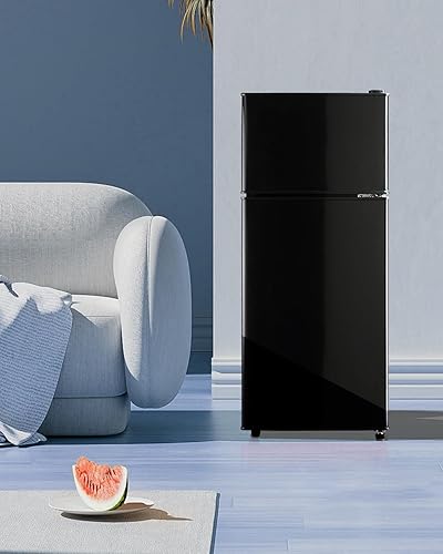 Miniatura 2 de Kazigak Refrigerador compacto, mini refrigerador con congelador con puerta doble, refrigerador pequeño de 3.5 pies cúbicos con termostato ajustable