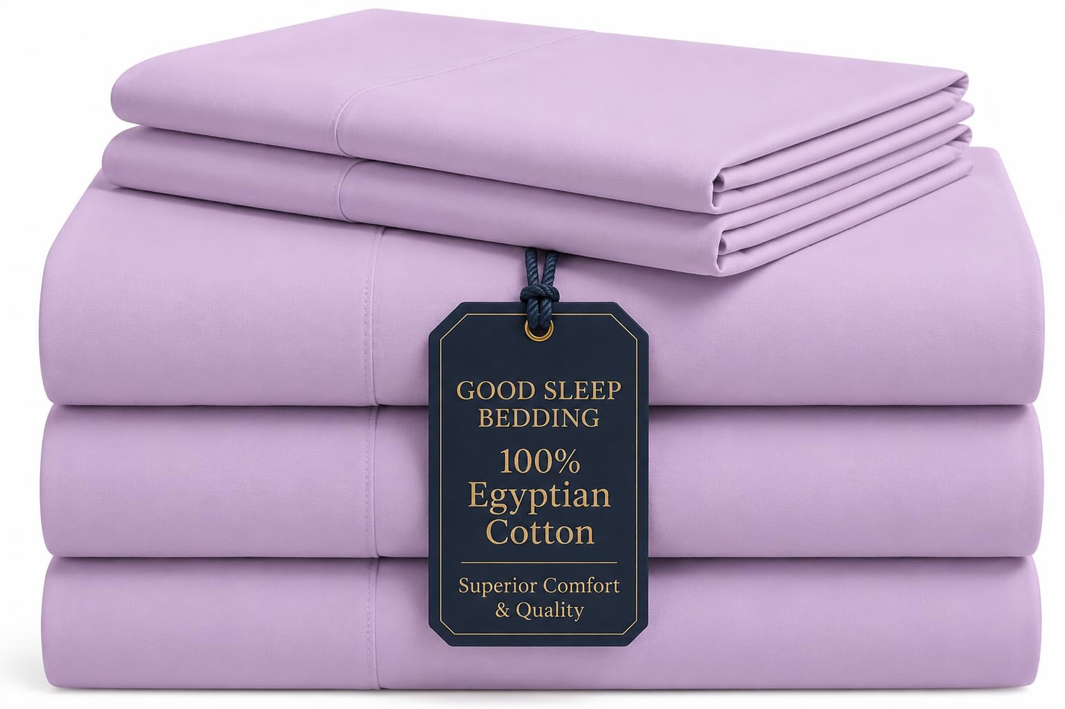100% Egyptian Cotton Split King Sheets Sets for Adjustable Bed, Lavender