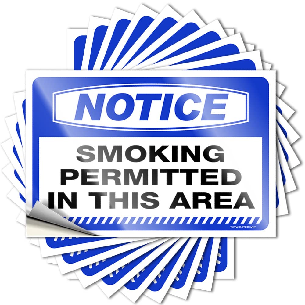Notice Smoking Permitted in This Area Laptop Summer - Western Sticker Self Adhesive Sticker(8X12CM)