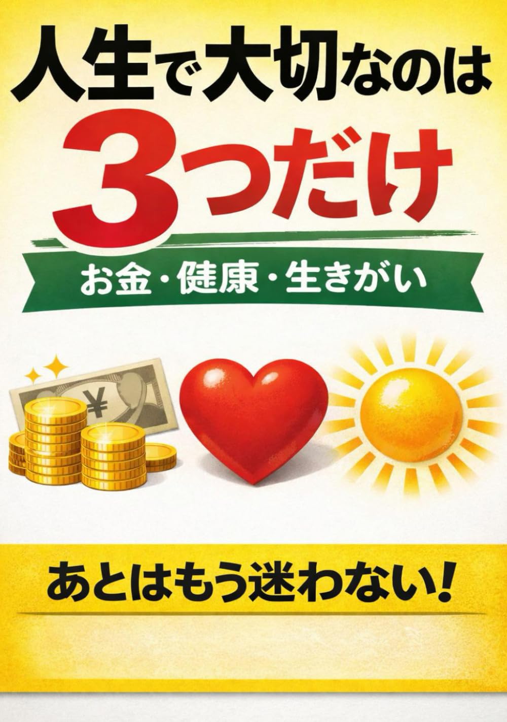 人生で大切なのは3つだけ お金・健康・生きがい