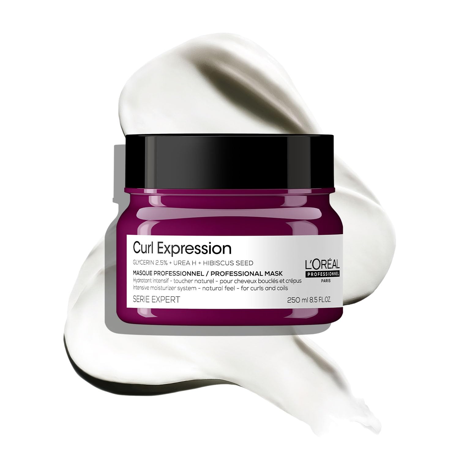 L'Oréal Professionnel Curl Expression Intense moisturizer Mask 250 ml | Deeply hydrates and de-tangles curls and provides intense moisturization | With Glycerin, Urea H & Hibiscus seed.