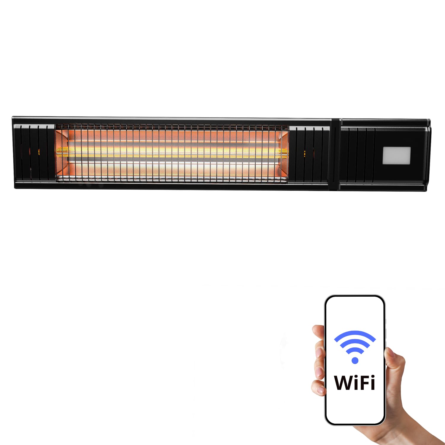 HOME It® Infrarotstrahler Terrasse | 2000W Heizstrahler Infrarot Wandmontage mit WiFi & App-Steuerung | 9 Heizstufen, IP65 Wasserschutz, Fernbedienung & Timer, Outdoor Infrarotheizung Ideal für Balkon