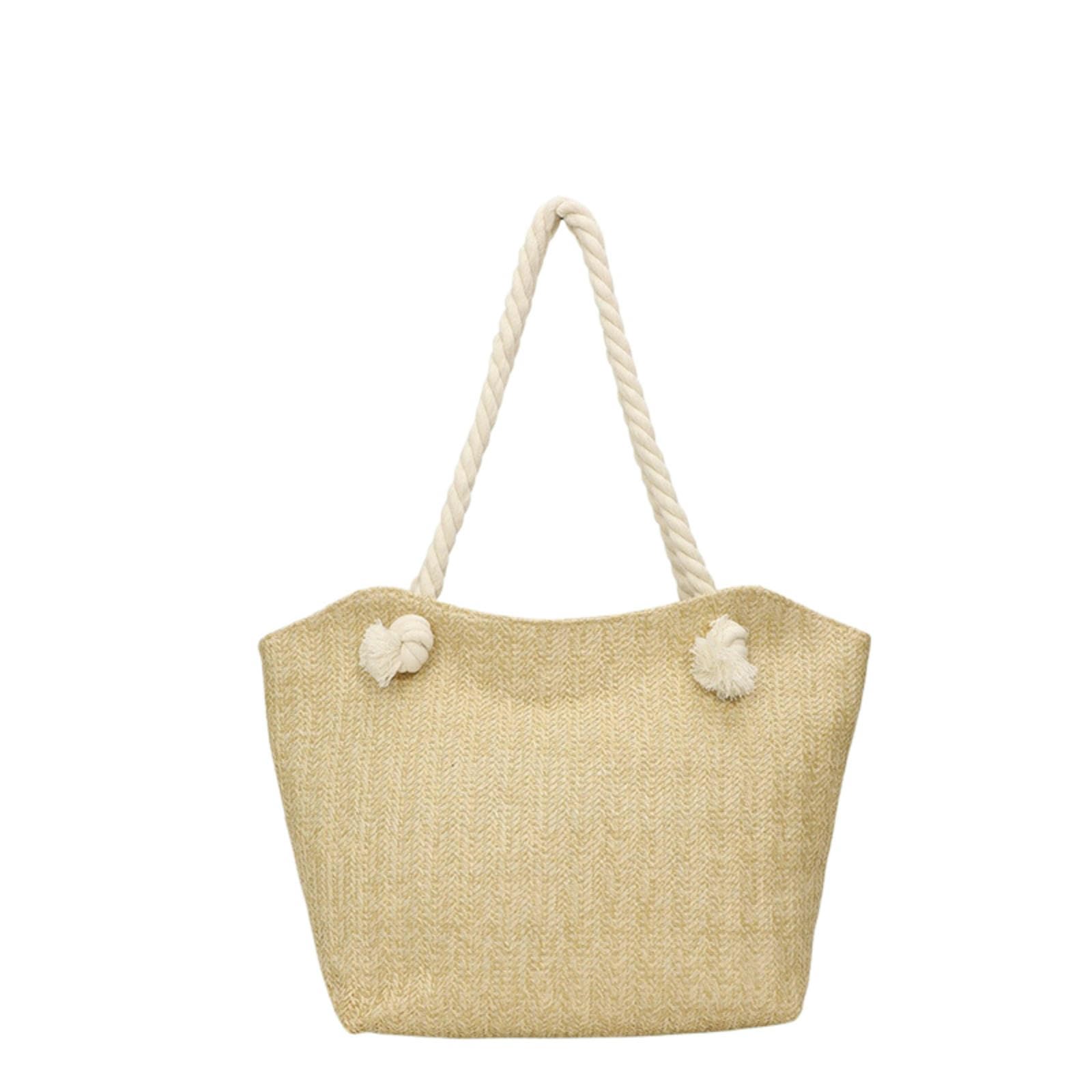 CYUCHENC East-West Crossbody Bag Bags Women's Large Capacity Commuting Woven Texture Tote Niche Single Shoulder Straw Bag-khaki