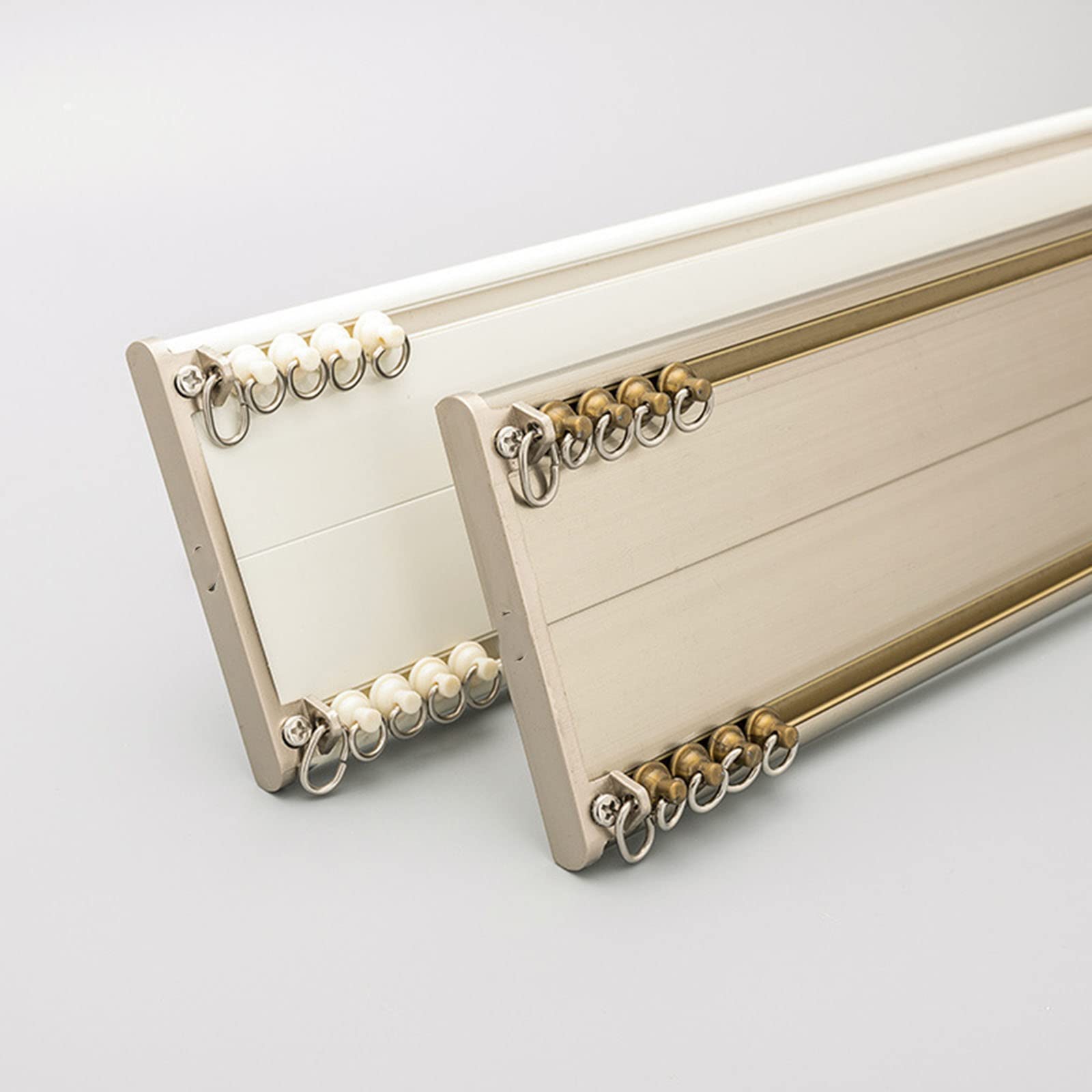 Rails À Double Rail Conjoints pour Rideaux, avec Bande Muette, Rail De Rideau De Plafond en Aluminium pour Lit Superposé Baie Vitrée Séparateur De Pièce (Color : White, Size : 1m/3.3ft)