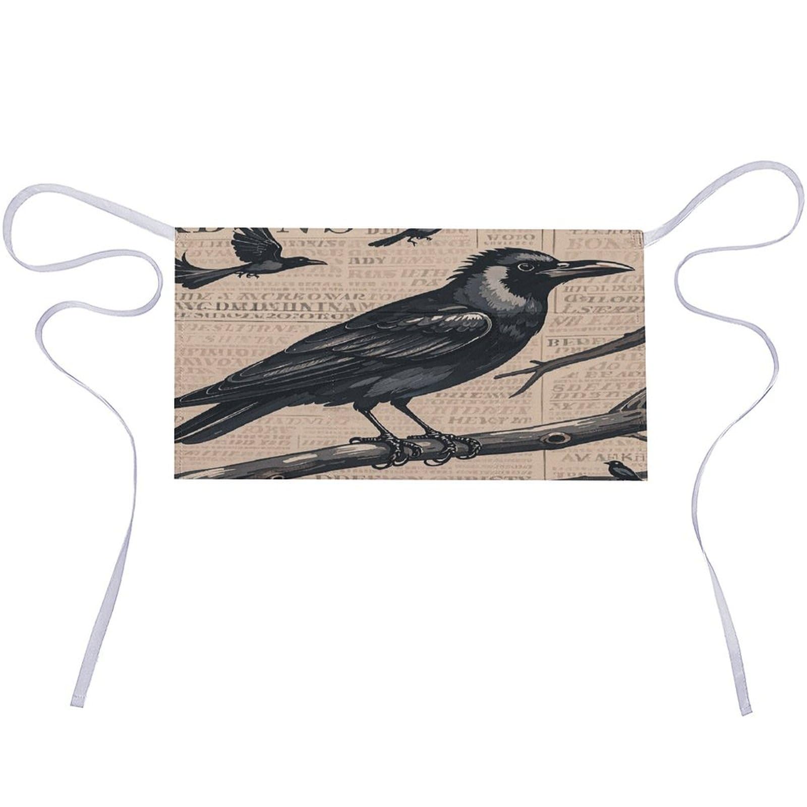DJUETRUI The Mysterious Crow Adjustable for Women Men with Pockets Extra Long Lab Apron Butcher Apron Oxford Cloth Cotton Apron for Kitchen Cooking Baking