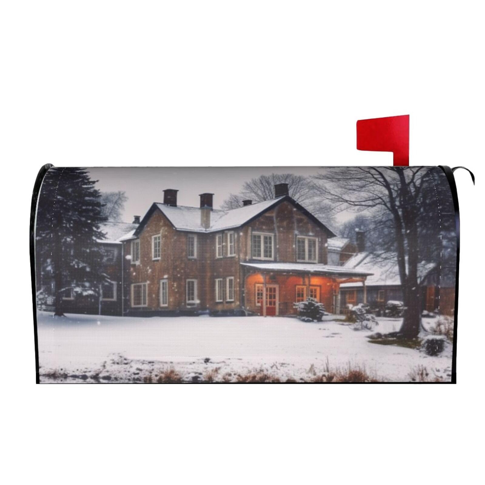Spring Summer Mailbox Covers Magnetic Letter Post Box Cover Winter Farmhouse Mailbox Wrap Decoration Mailbox Post Cover for Garden Yard Outside Welcome Decor 21x18 in