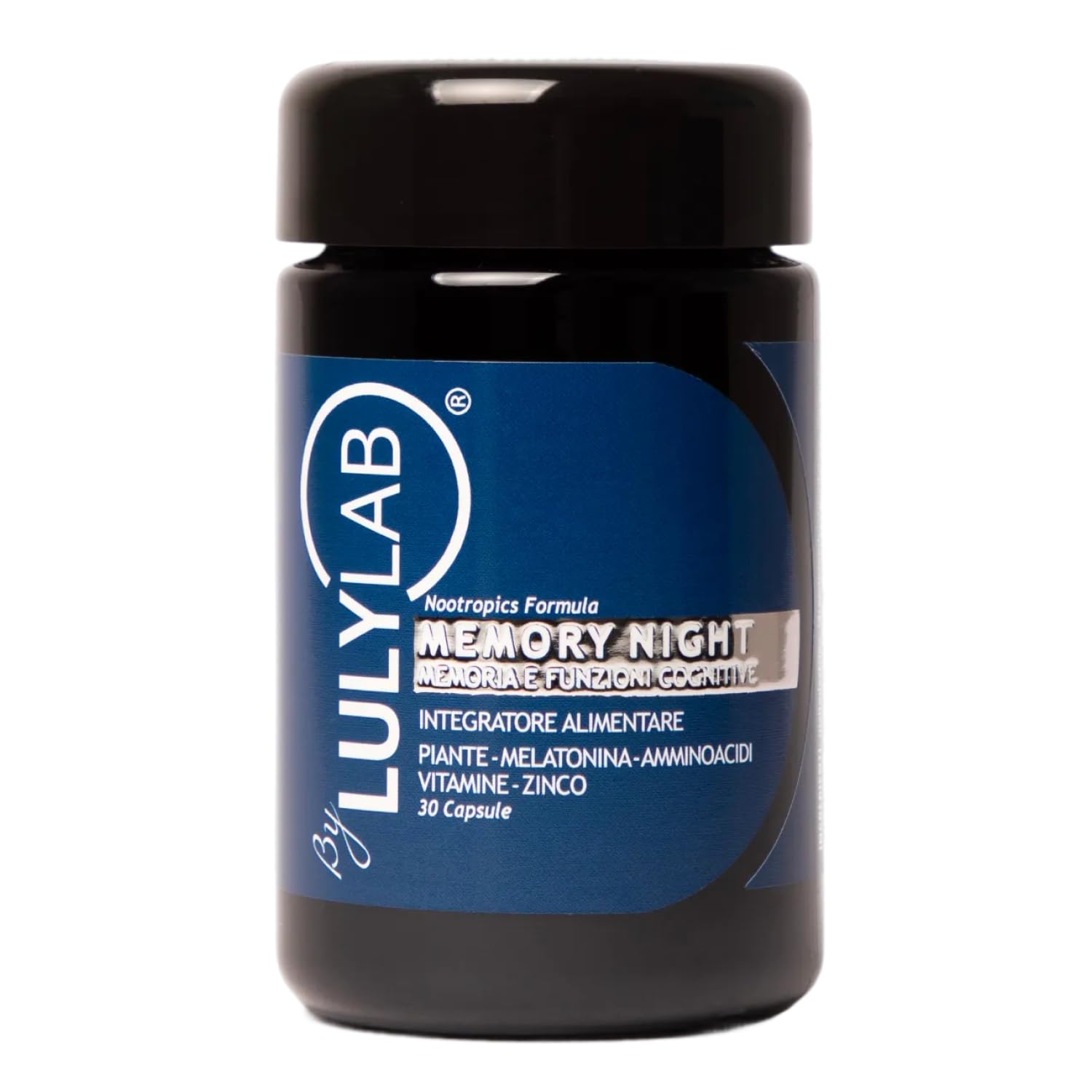 MEMORY NIGHT Integratore Memoria e Sonno Profondo, 30 Capsule con Melatonina 1Mg, Zinco, Vitamine B, Teanina e Giuggiolo, Supporto Cognitivo, Riposo Notturno e Benessere del Sistema Nervoso