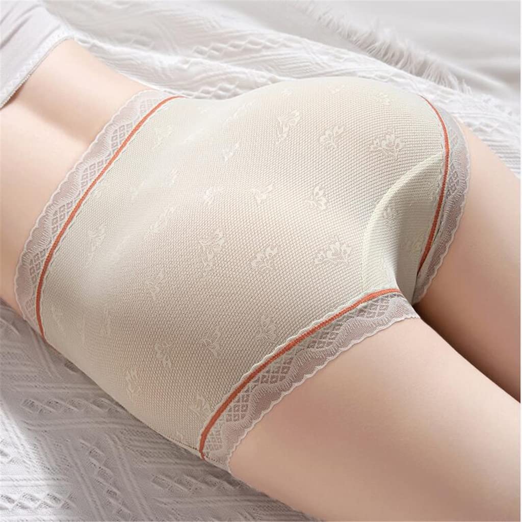 Paquete de 5 Ropa Interior de Mujer Modal de Cintura Alta de Seda Fina de Verano de Encaje Sexy para el Vientre