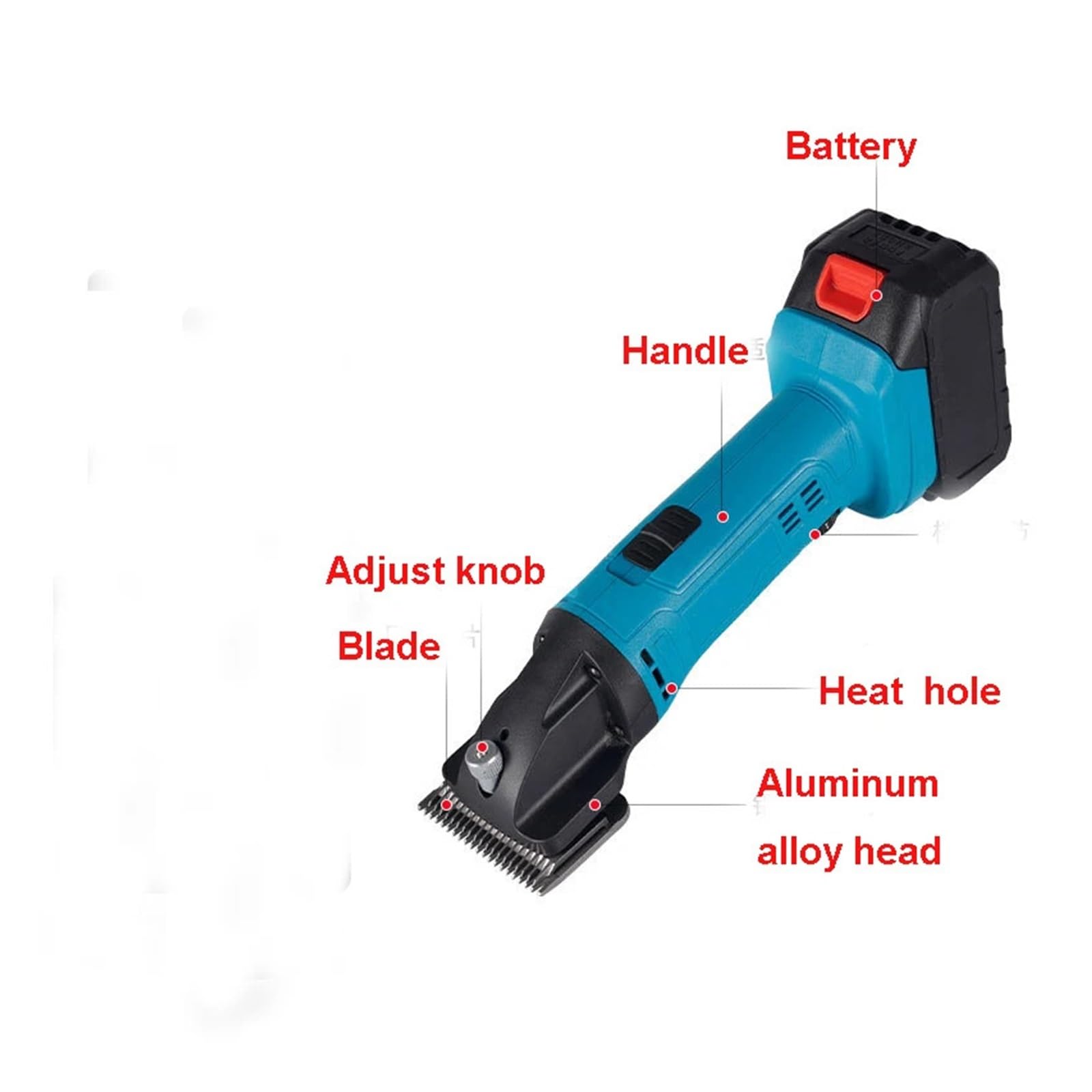 Tijeras eléctricas for ovejas de 6 velocidades, tijeras eléctricas de 13 dientes, tijeras de lana inalámbricas, esquila de ovejas Para Afeitar Pelaje Lana Granja Ganado Mascota