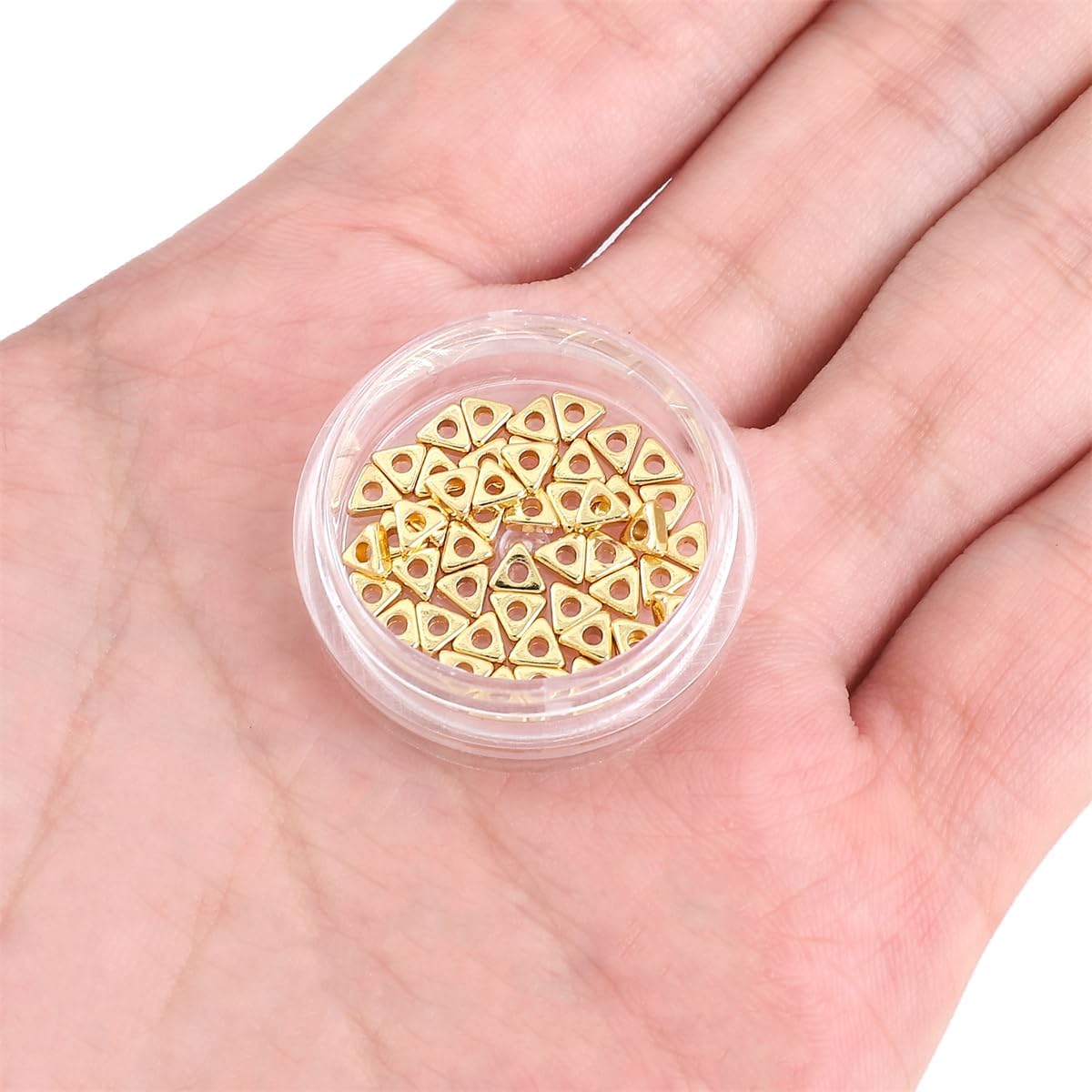 14K Gold Plated Triangle Spacer Beads 3.5x1.5mm 50pcs for Jewelry Making Findings Non Tarnish - Image 5