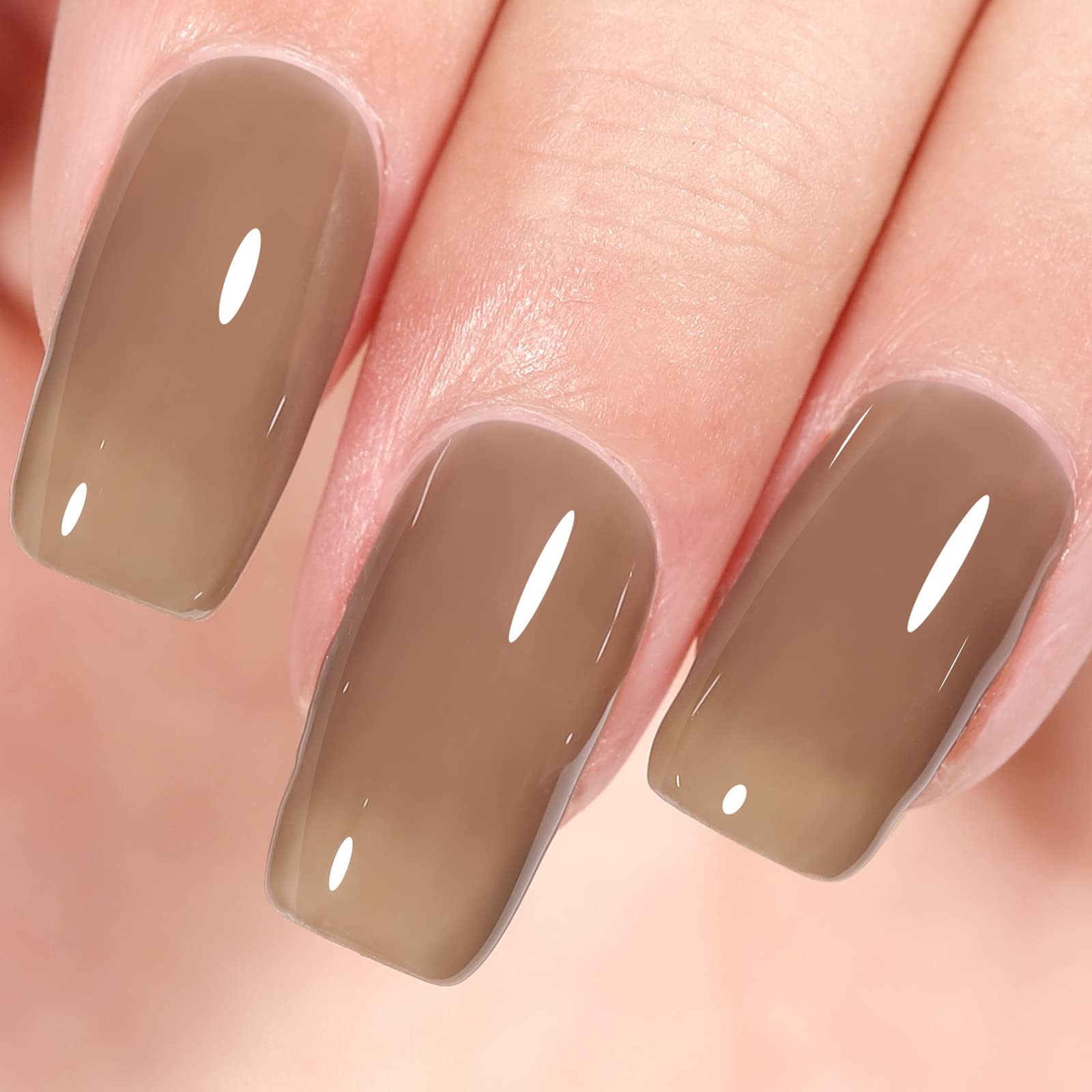 Amazon.com : AILLSA Jelly Gel Nail Polish - Nude Gel Polish Translucent  Soak Off UV Brown Gel Nail Polish Neutral Gel Nail Polish for Nail Art  Manicure DIY at Home 0.51 Fl