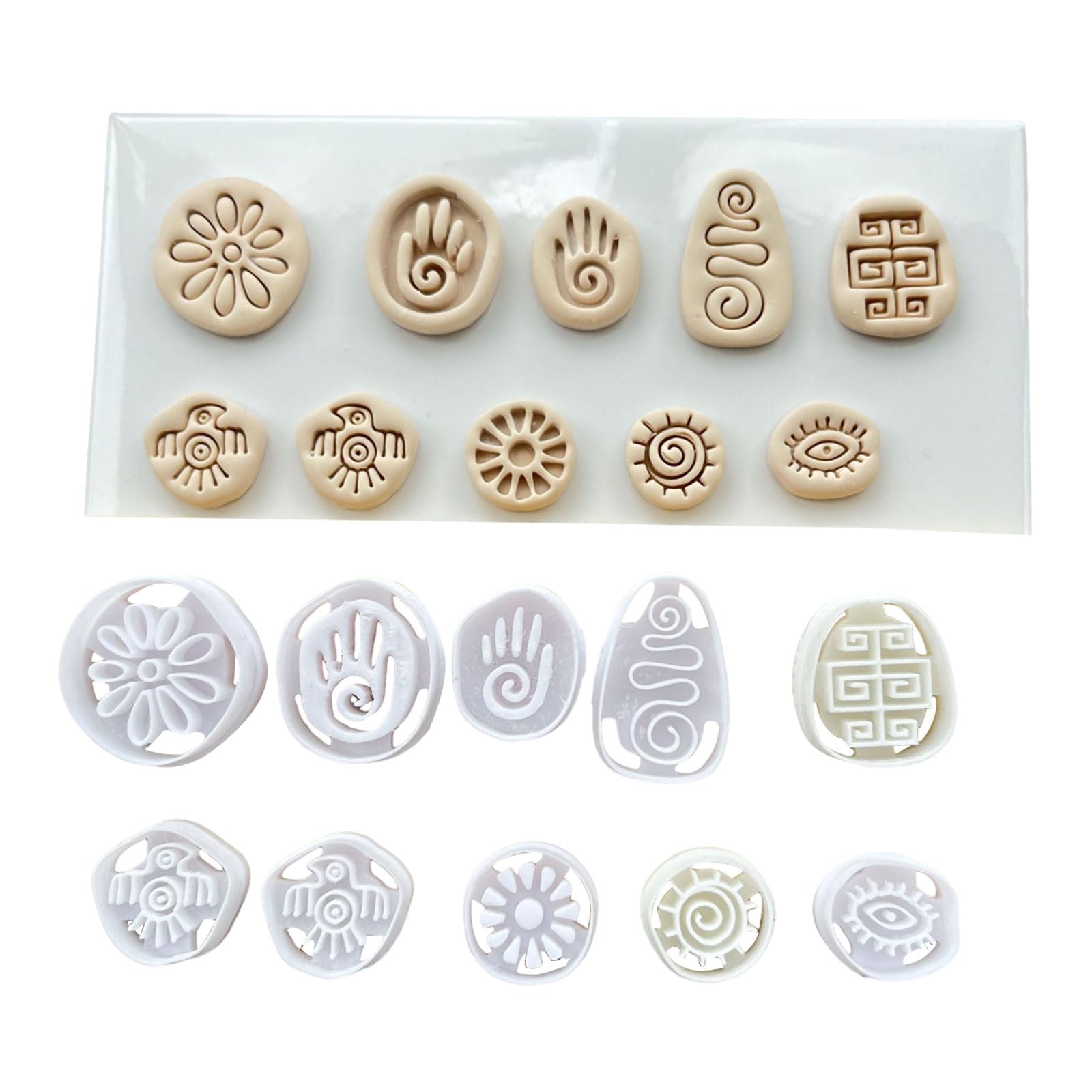Kalttoy Crafting Clay Cutter Molds for Beginner Keychain Jewelry Making Earring Making Mold Jewelry Molds for Earrings Pendant Clay Pendant