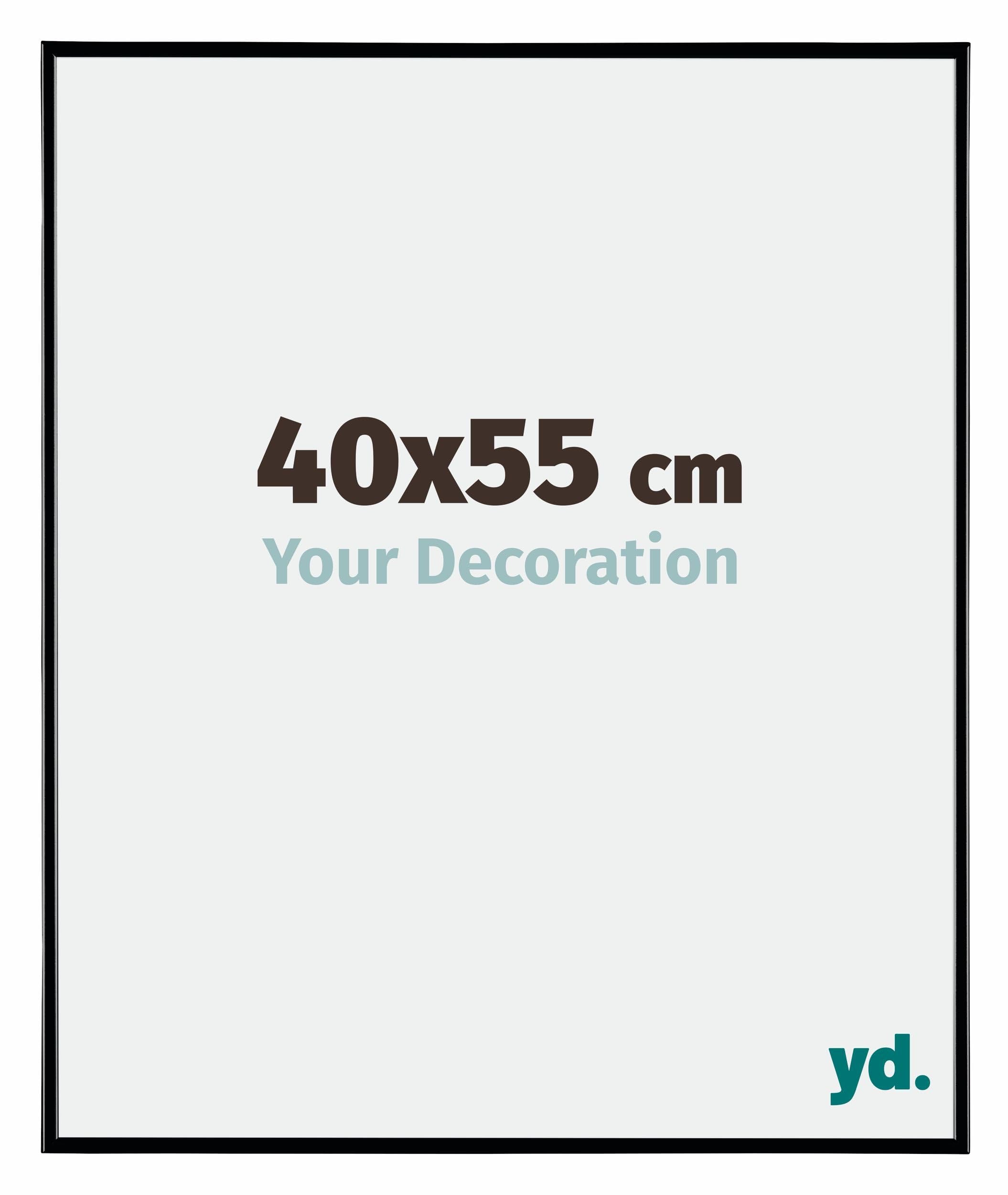 Your Decoration - Picture Frame 40x55 cm - Black High Gloss - Decorative Wall Frame in Plastic with Antireflection - Frame 40x55 - Evry