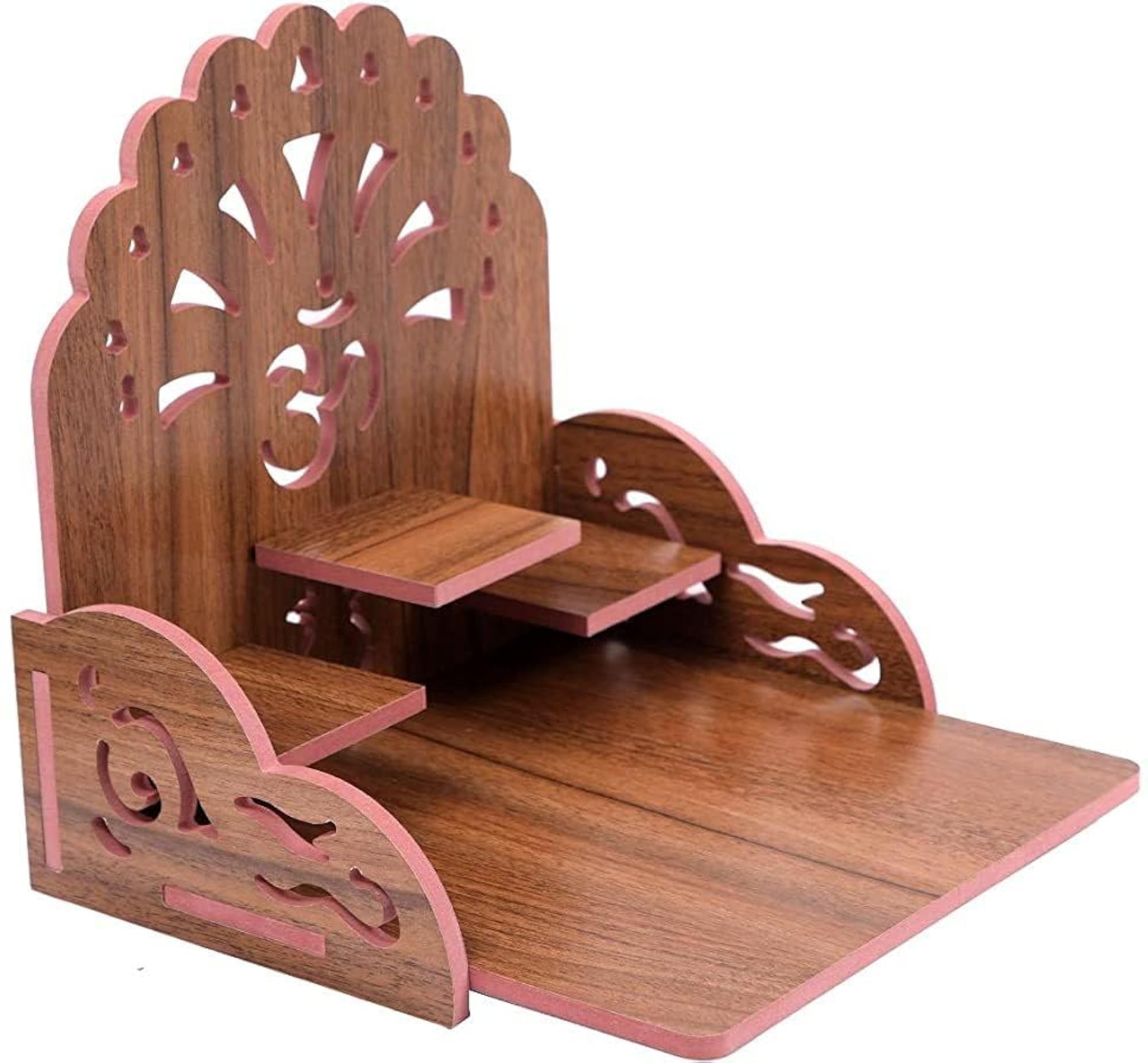 Handcrafted Wooden Home Temple - Timeless Elegance
