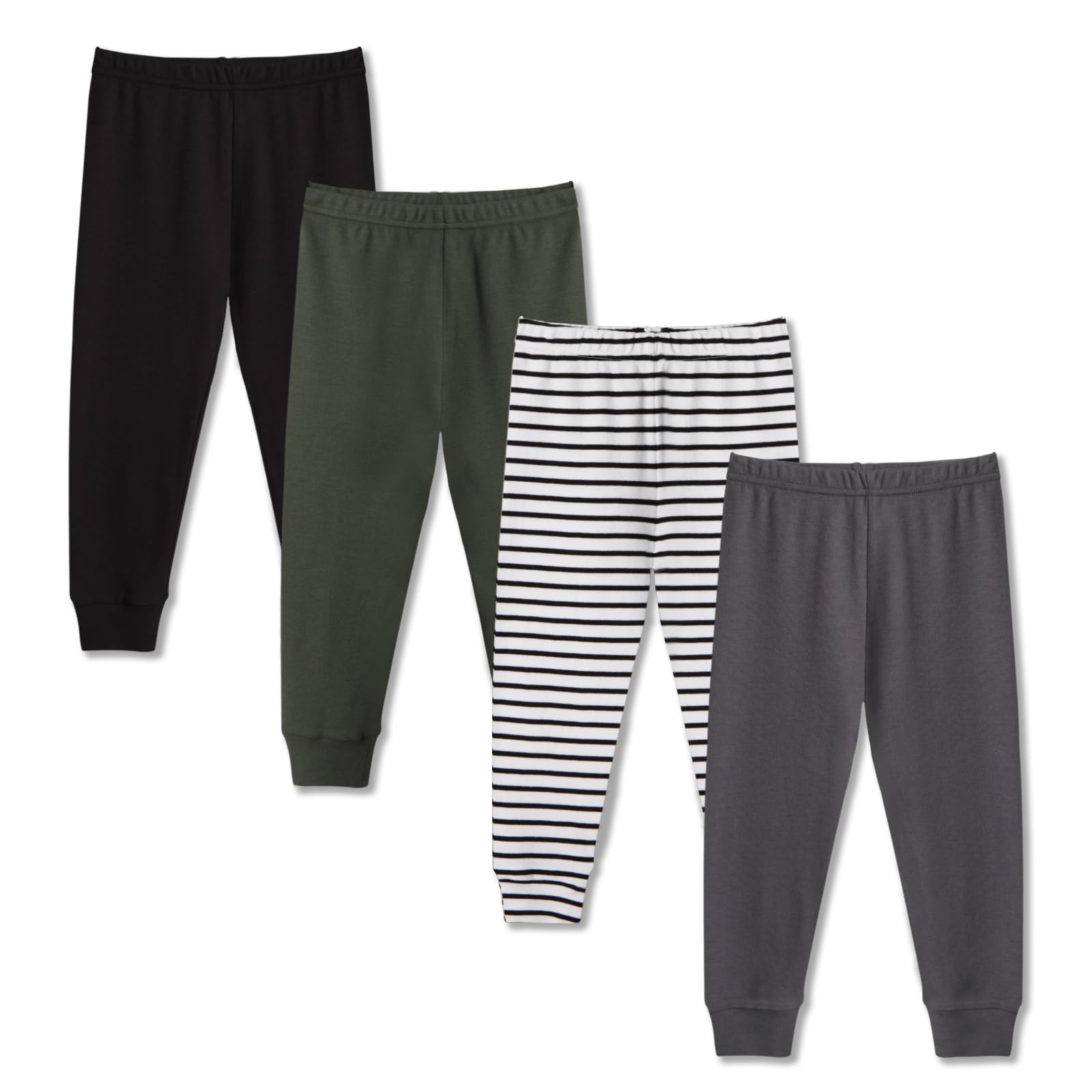 GLASH Kids Baby and Toddler Boys Cotton Pants, 4 Pack 2T-6Y Joggers Sweatpants for Boys