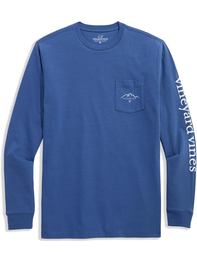 Pewter Vineyard Vines Winter Scene Logo Long Sleeve Tee