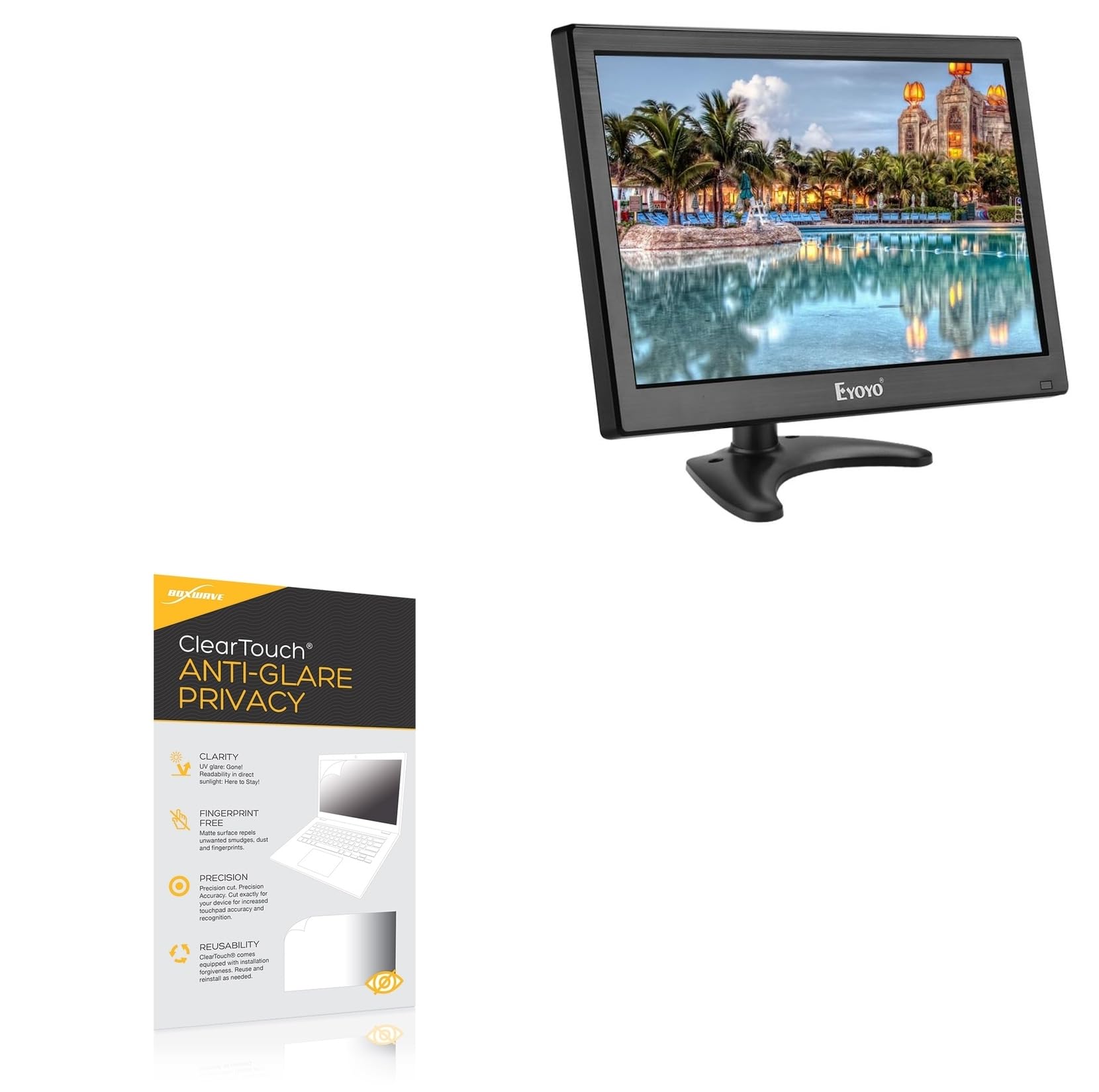 BoxWave Screen Protector Compatible with Eyoyo EM12T Small TV Monitor (12