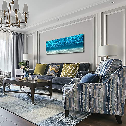 Print Artwork Blue Ocean Sea Bedroom Wall Art Decor Poster Artworks For Living Room Canvas Prints Picture Seaview Bottom View Beneath Surface Pictures Painting Canvas Modern Seascape Home Office Decor #TOP3