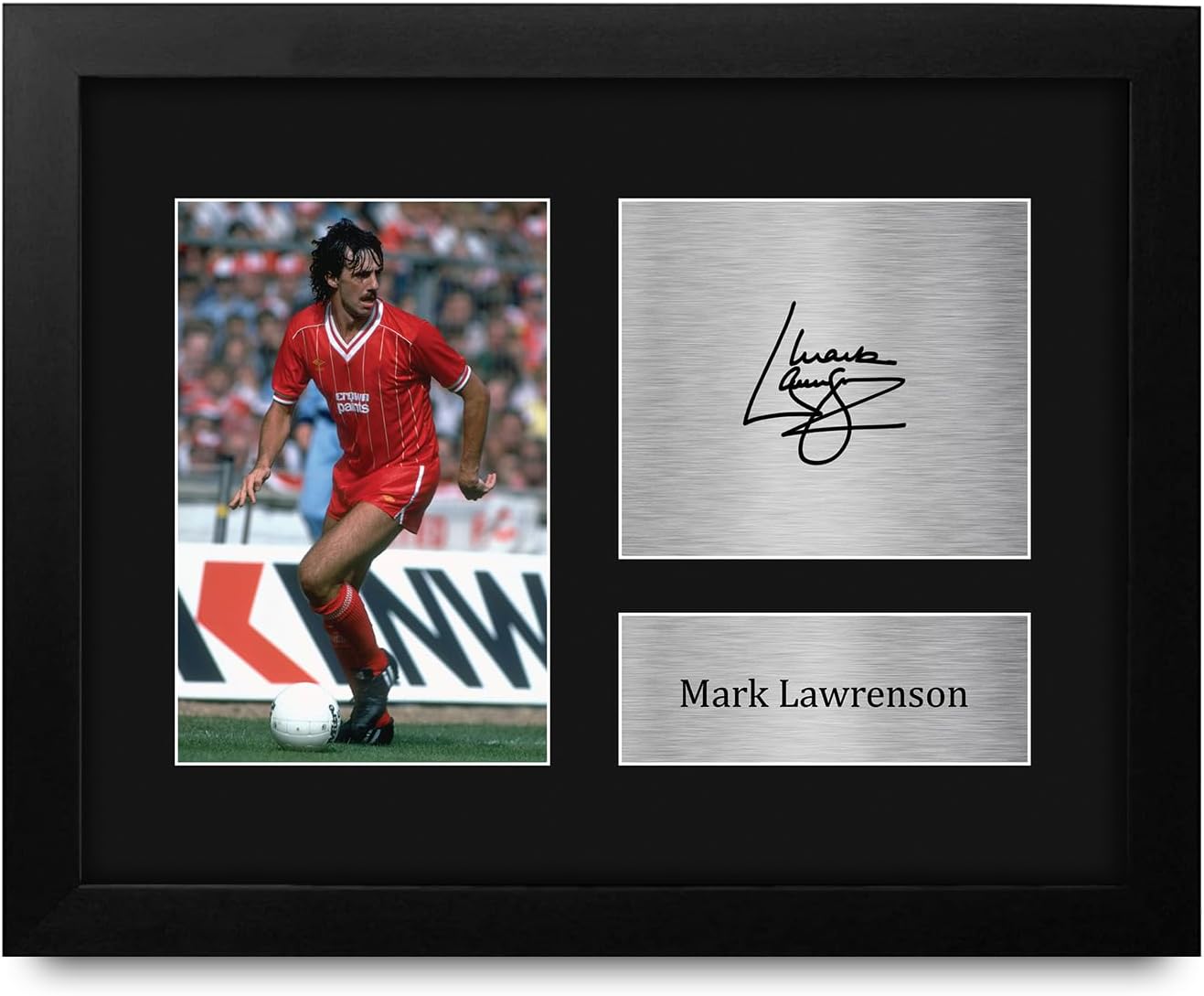 HWC Trading Mark Lawrenson Liverpool Gifts Printed Signed Autograph Picture for Soccer Fans and Supporters - US Letter Framed (ID-008502)