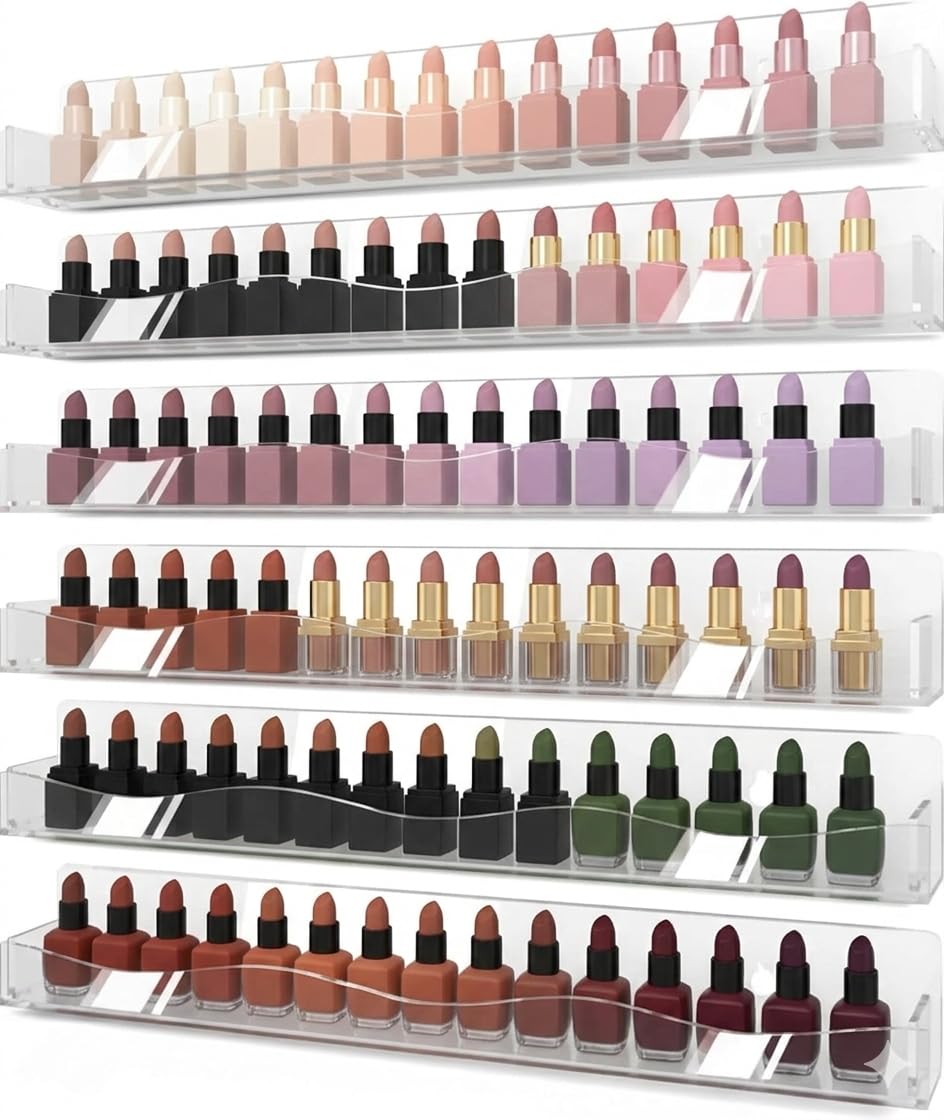 Parikshit Sublimation Acyrlic Lipstick Holder Wall mount organiser wall holder for shop home display wall mount stand (4)-image-8