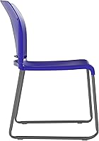 Vista 8 de Flash Furniture Hercules Series - Silla apilable contorneada con respaldo completo, color azul de 880 libras, con base de trineo recubierto de polvo
