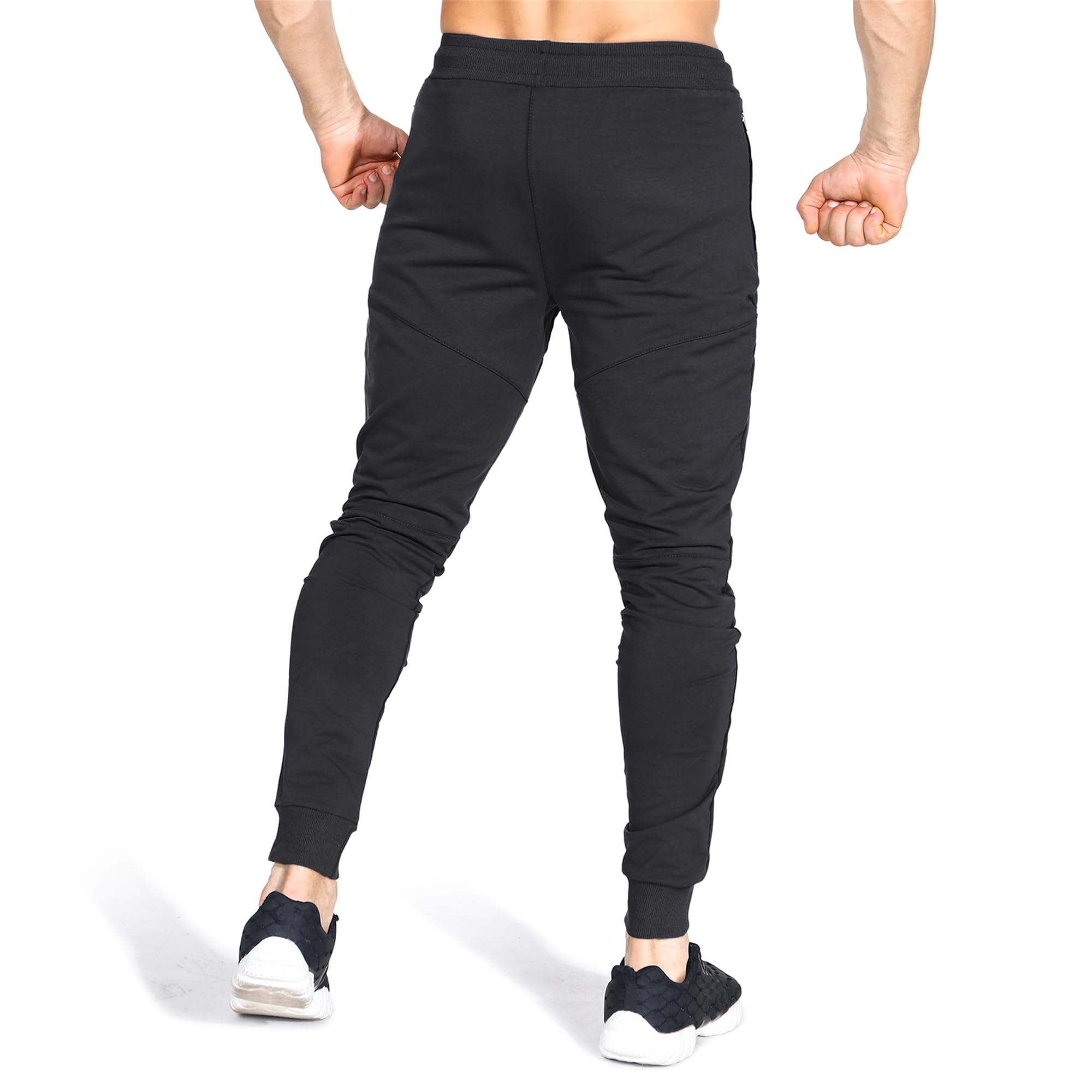 BROKIG AeroMaille Pantalon Jogging Homme Pantalons Sport avec Poches Zippées Hommes Survêtement Fitness Respirant Running