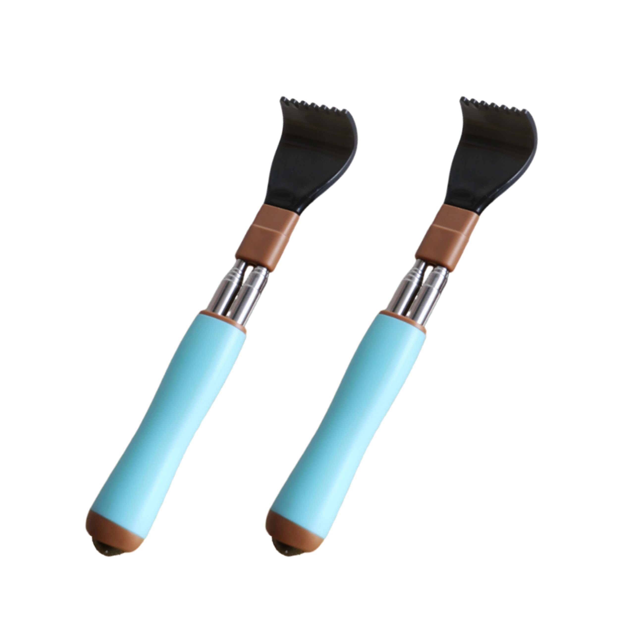 PEXOMEDO Portable Extendable Double-Pole Back Scratcher（8.3-21.3in），Hand Massager for Scratching Itches, Strong and Sturdy,Good Practical and Novel