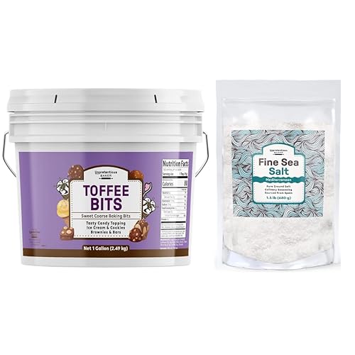 Unpretentious Paquete de trozos de caramelo y sal marina fina, varios tamaños, para hornear, mezcla dulce y salada