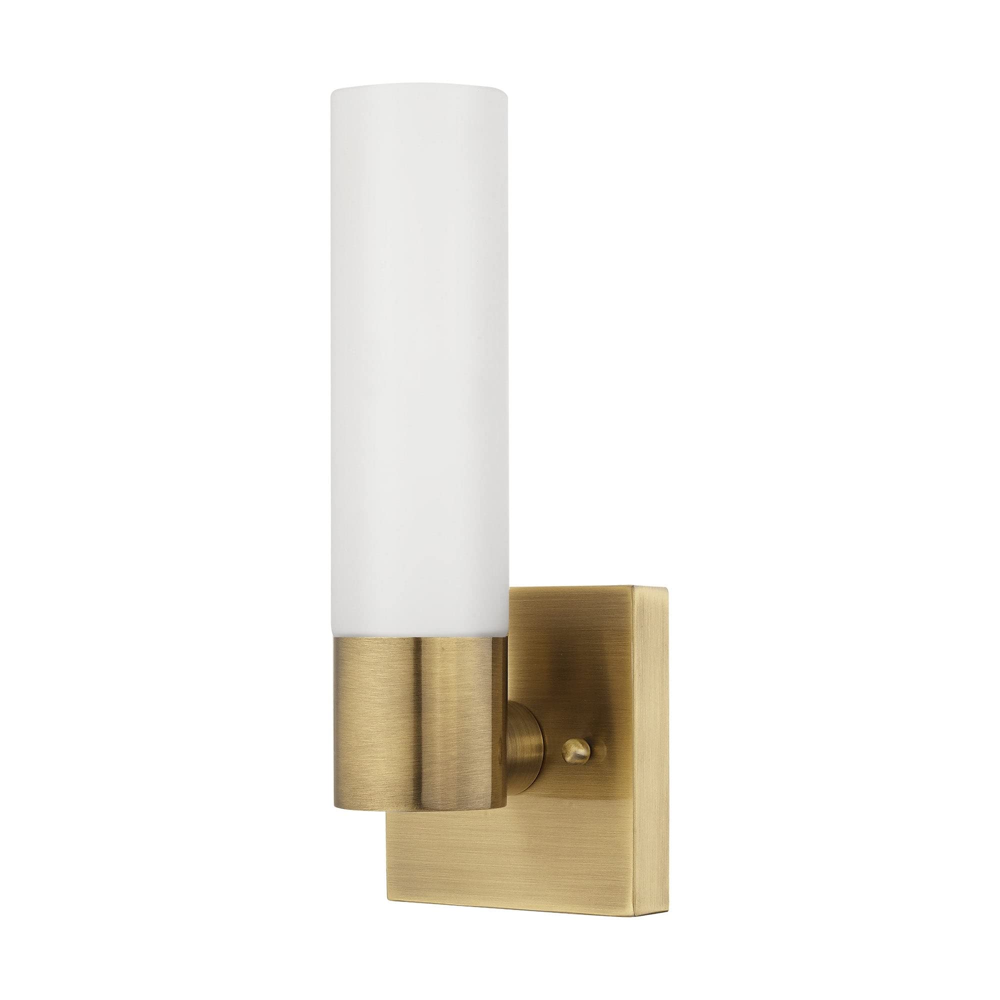 Livex Lighting 1-Light Wall Sconce, Antique Brass