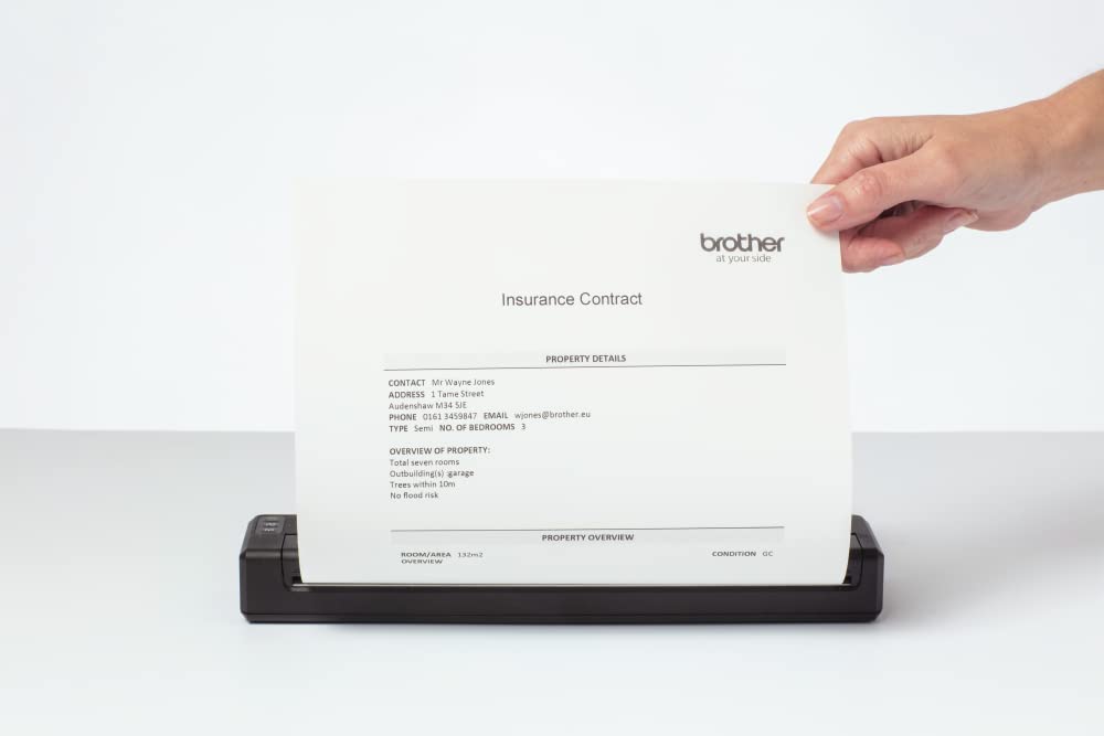 Brother PJ-883 Mobiler A4 Thermodirekt-Dokumentendrucker mit 300 DPI Druckauflösung, 13,5 Seiten/Minute, Bluetooth- und USB-C- und WLAN-Schnittstelle, Schwarz