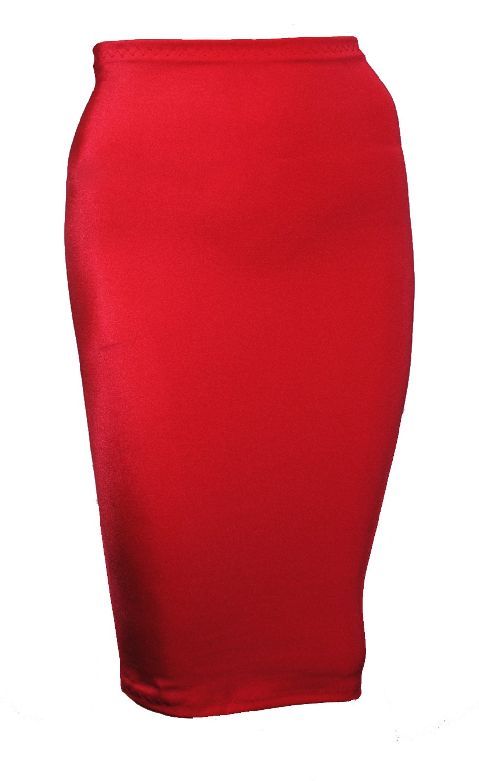 fantasystore Size 18-20 (to Fit: 36-38 Inch Waist / 40-44 Inch Hips / 21-22 Inch Length) P29 Red Nylon Lycra Pencil Skirt Pull On