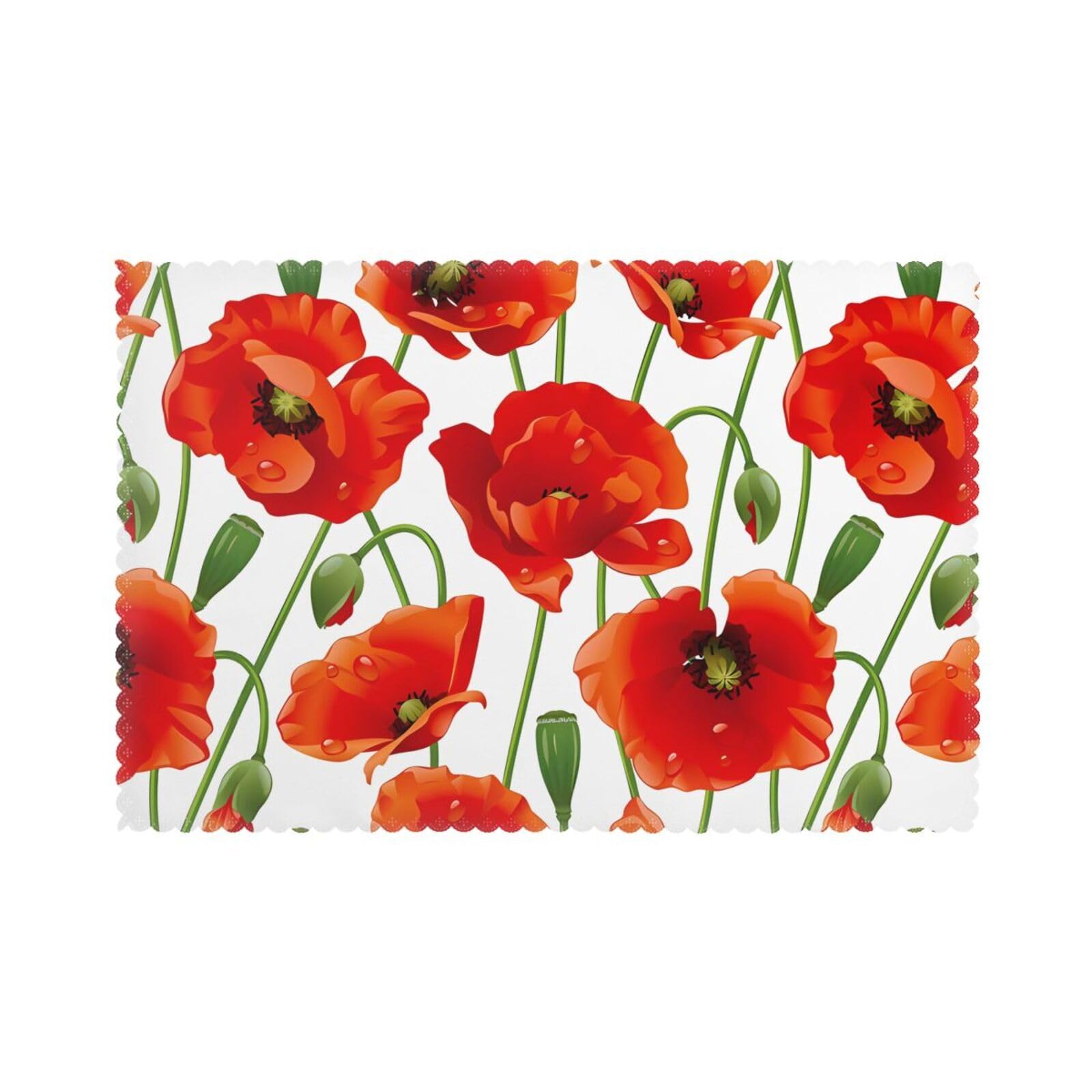 HJFCZH flower Prints Placemats Set of 6 12x18in – A Great Housewarming Gift for a Warm & Stylish Home