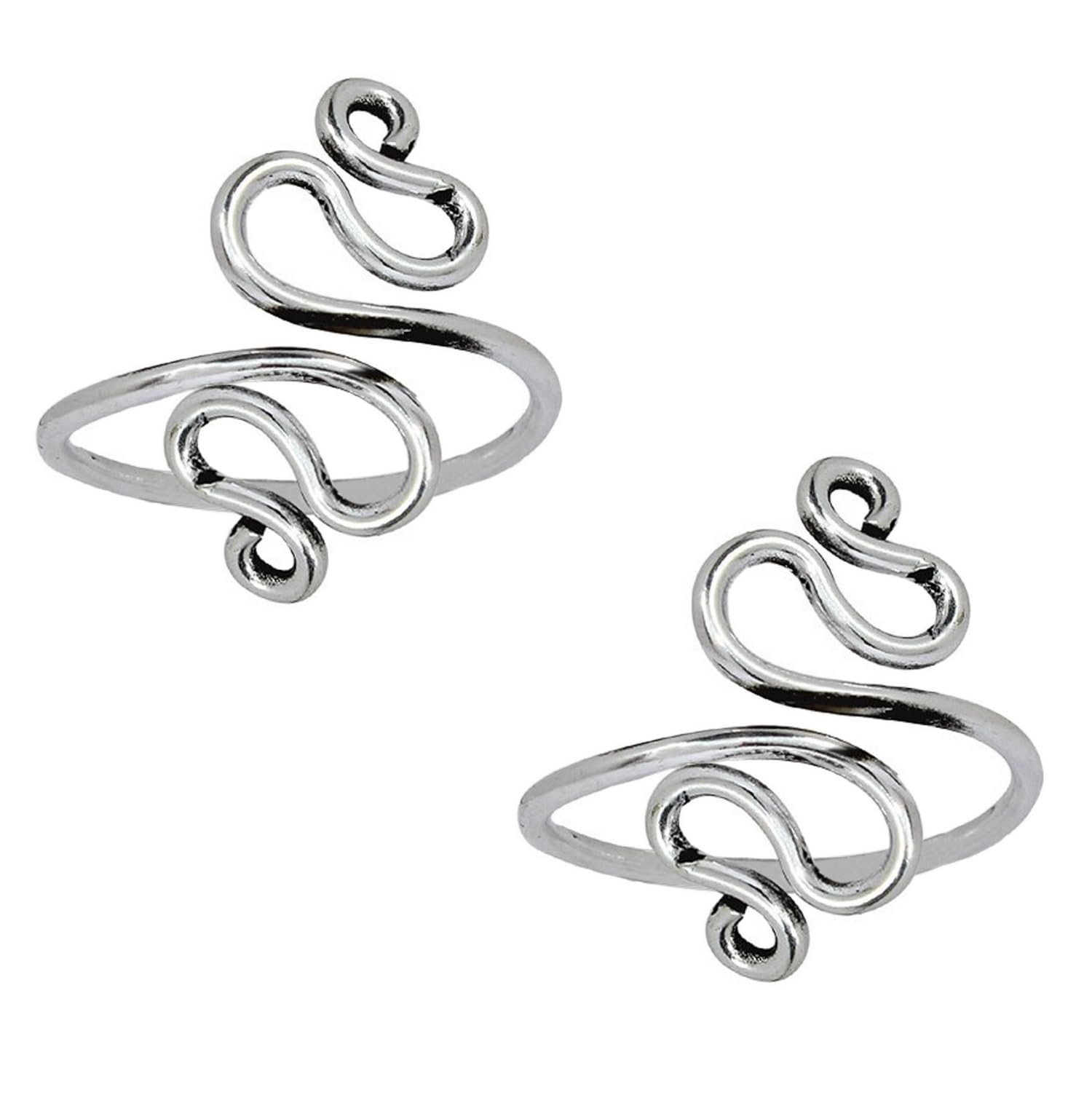 Oxidized Silver Leg Finger Ring Toe Rings Metti Mettelu Bichiya Jodvi Bichua Set For Women-image-25