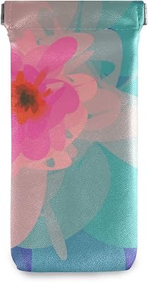 susiyo Floral Abstract Glasses Case Portable Microfiber PU Leather Soft Sunglasses Bag Eyeglasses Pouch Holder Squeeze Top for Women Men