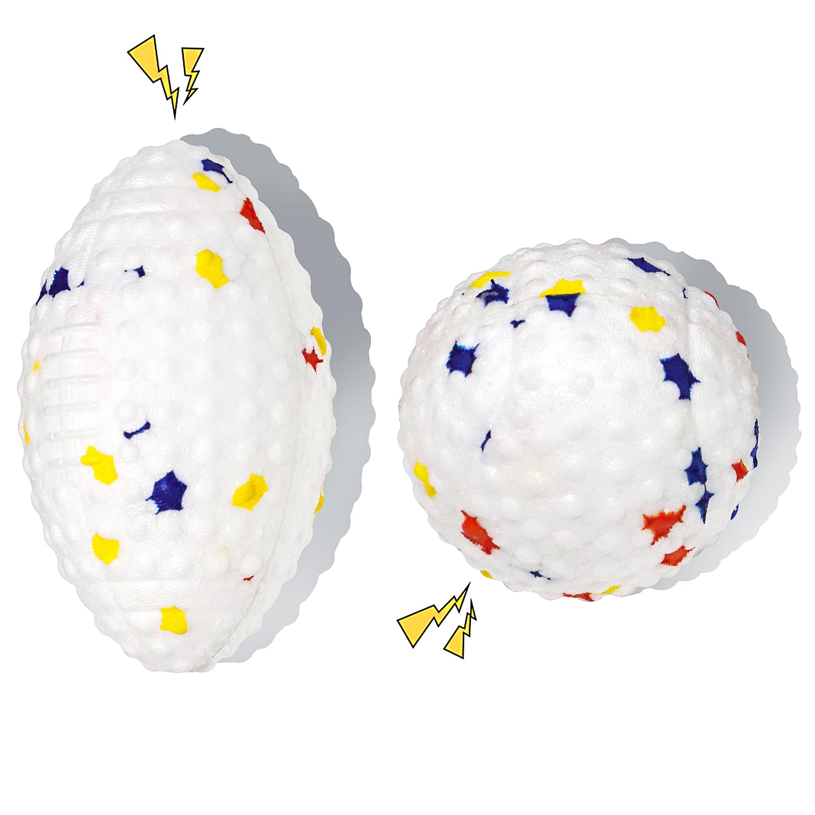 KrauzPet Dog Balls, Indestructible Squeaky Tennis Ball Toys for Aggressive Chewers, Durable Chew Toy for Medium Breed Dogs to Fetch