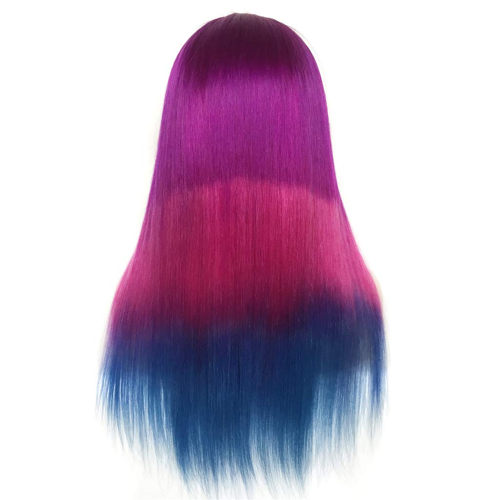XRS Hair Wig 3T Ombre Colorful Beauty Full Lace Wigs for Women With Baby Hair Straight Brazilian Human Hair Preplucked Hairline 16Inch