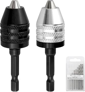 キーレスドリルチャックセット 小型ドリルチャック【10個セット】0.3~6.5mm 六角軸 クイックチェンジ 電動工具アクセサリーブ
