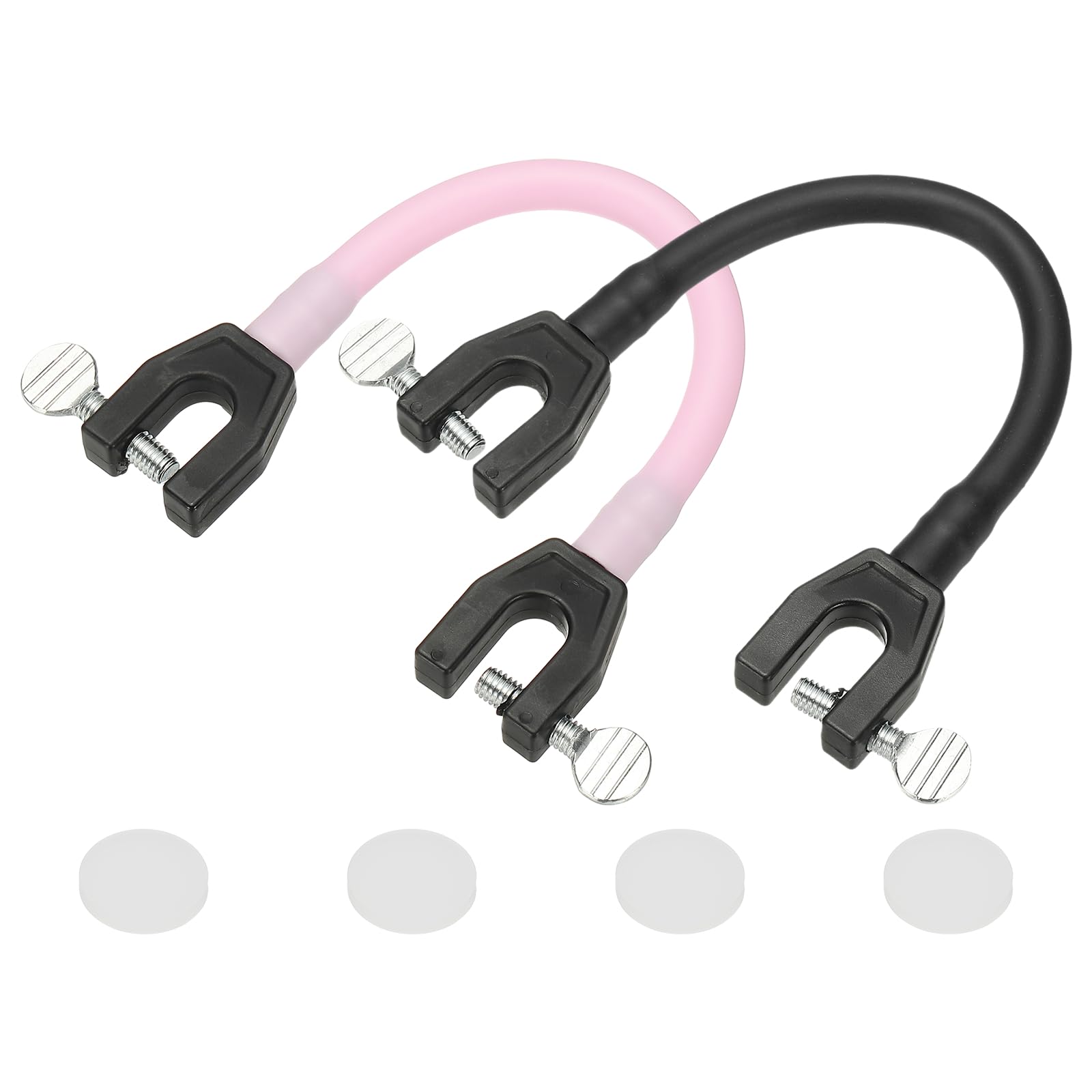 YELARXI Ski Tip Connector, Snowboard Clip Ski Training Aid Basic Turning Portable Durable Holder Skiing Accessories- Fit for (Beginners Skiing Training/Speed Control) 2 Pcs & Black/Pink