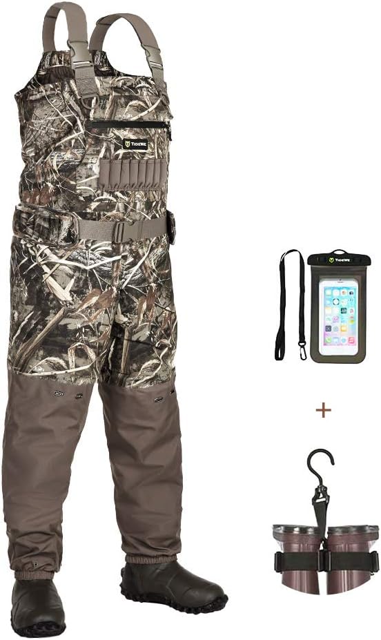 TIDEWE Breathable Chest Wader, 1200G Insulation Waterproof Hunting Wader with Steel Shank Boots & 120G Insulated Liner
