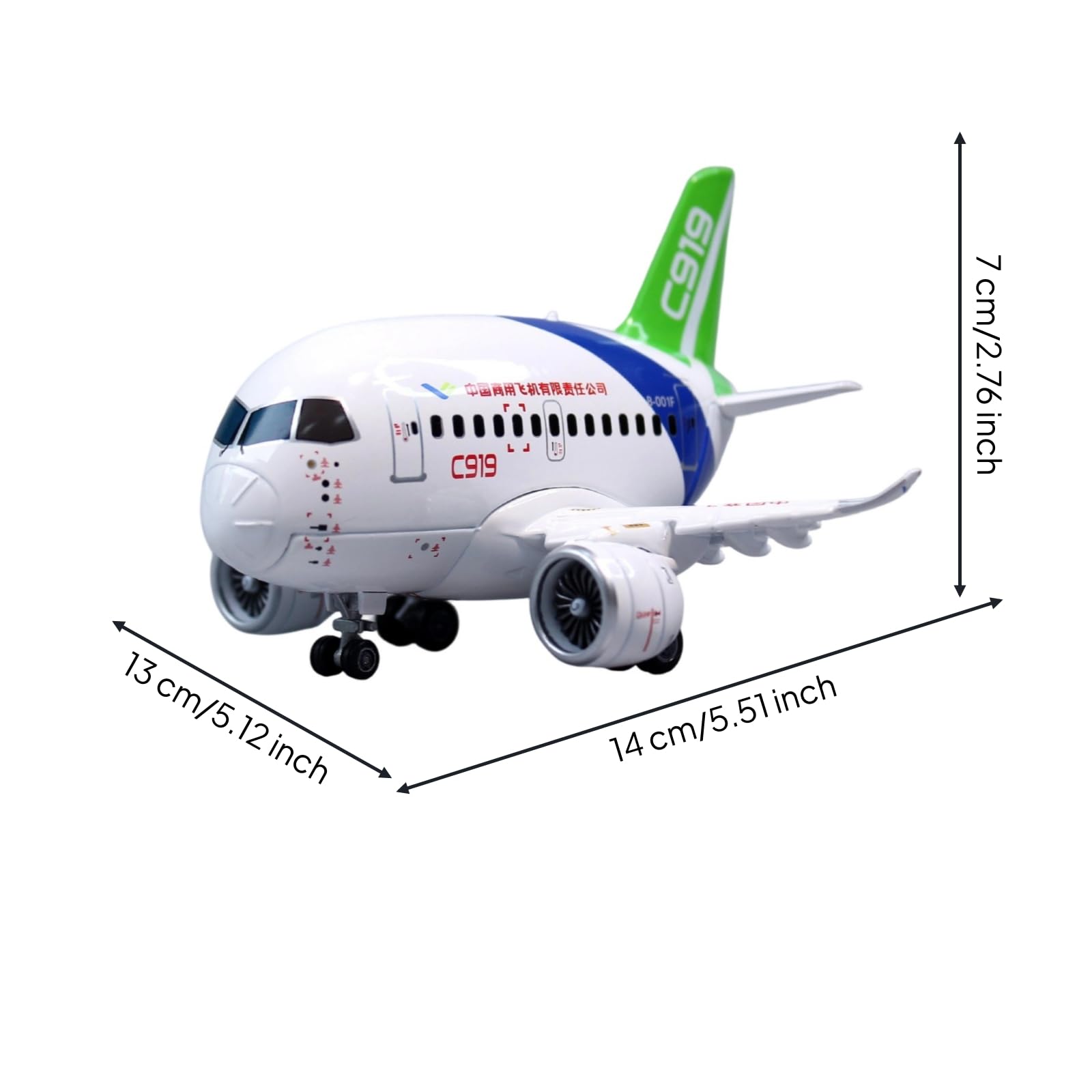 Maqueta Avión Avión Comercial Morno Caricatura Maqueta Avión Metal Tallado para Niños
