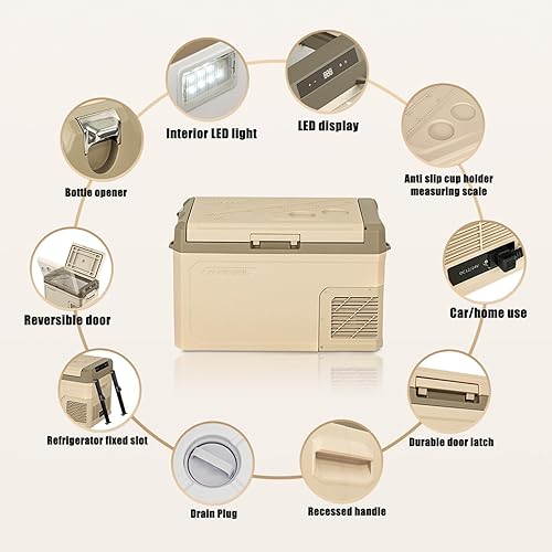 Miniatura 3 de Alpicool Refrigerador portátil GE30 de 30 cuartos de galón, congelador de coche de 12 voltios, refrigerador de enfriamiento rápido, con 1224 V CC y