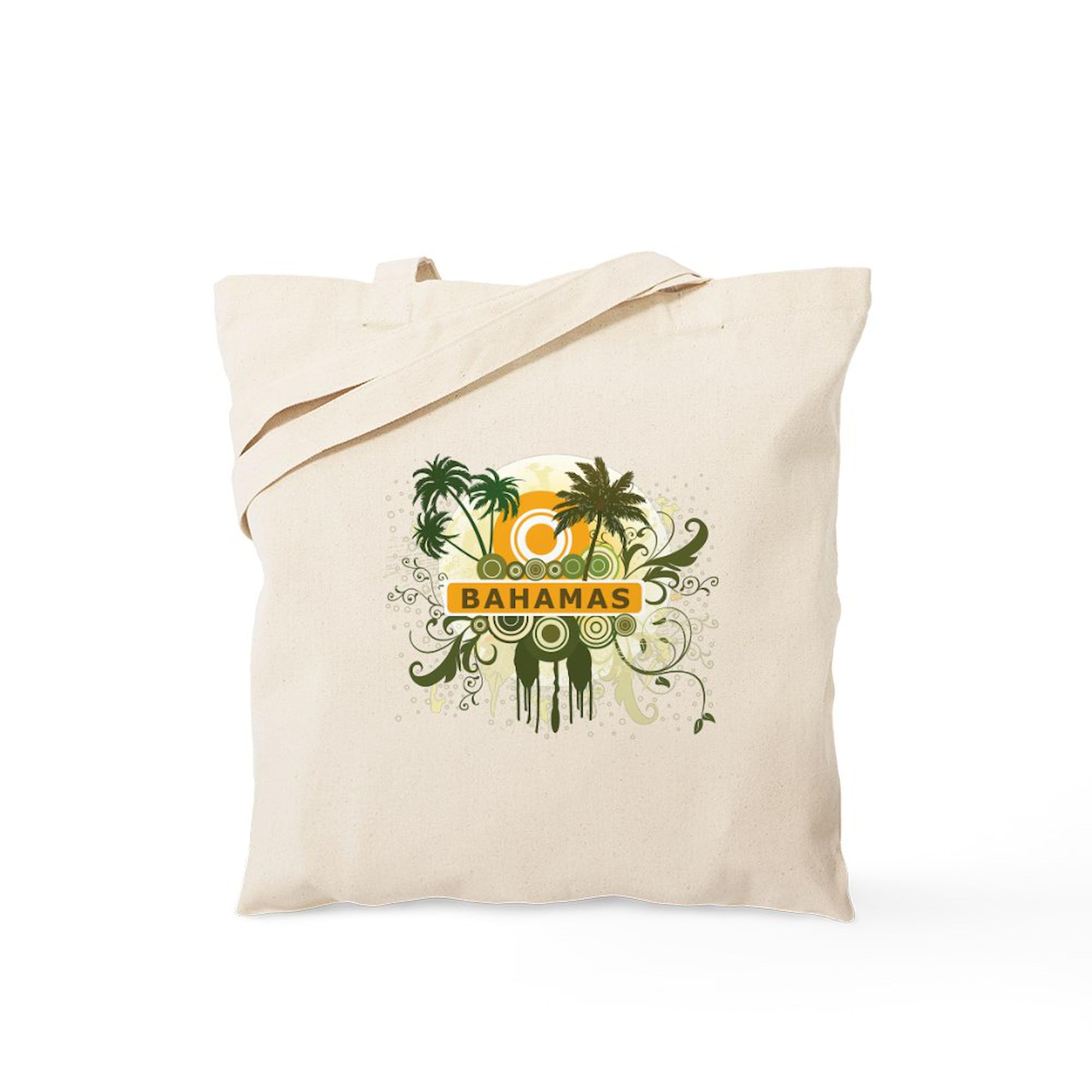 CafePress Palm Tree Bahamas Tote Bag Reusable Natural Beige Canvas Shopping Bag