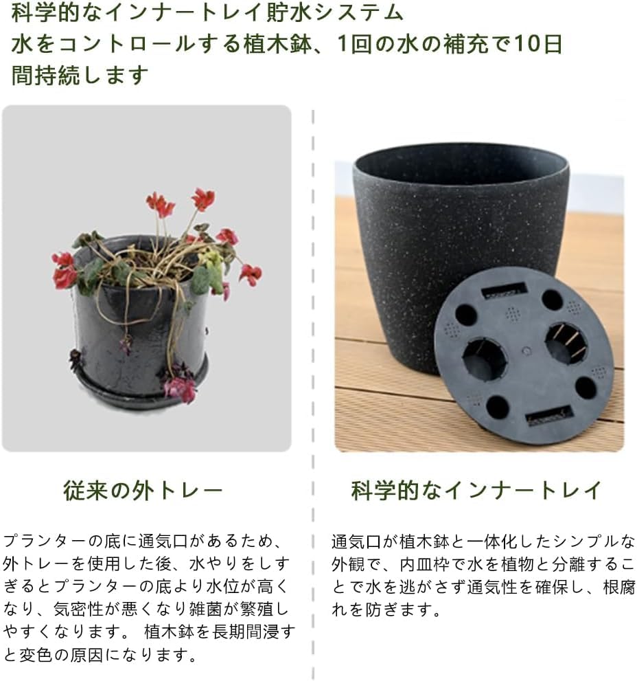 Amazon | LIVIA植木鉢 大型 底面給水鉢 観葉植物 鉢 自動給水