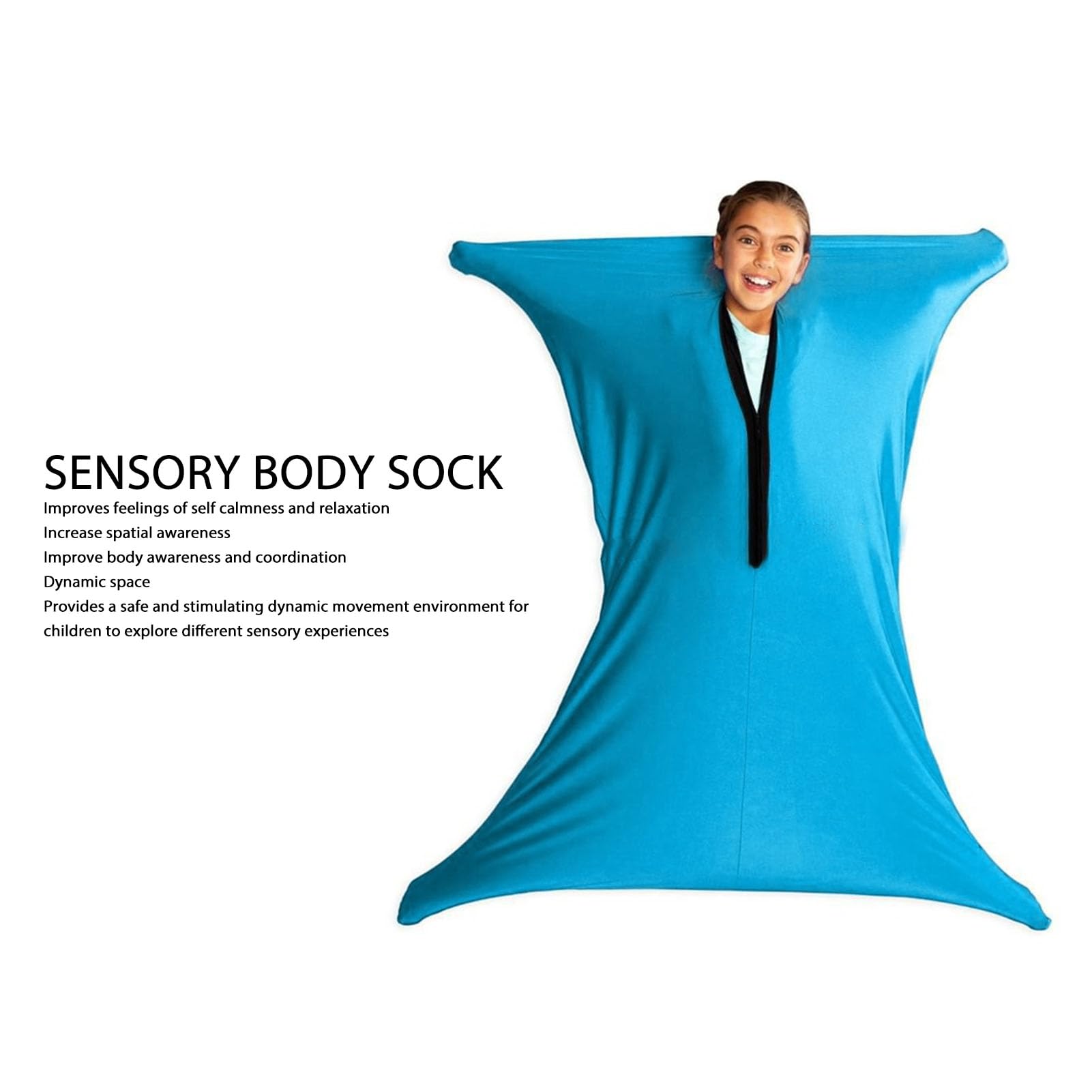 Dynamic Movement Sensory Body Sock Comfortable Body Awareness Aid for Kids Eco-Friendly Calming Sack Suitable for Children Skin Friendly Dye Sensory Socks Kids Body Sock (XL) - Image 2
