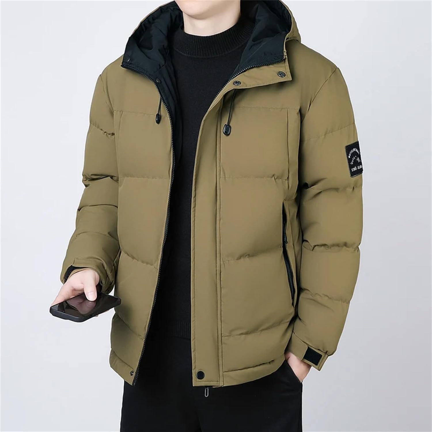 Men’s Fleece Lined Casual Jacket Windproof Warm Winter Coat Breathable Comfortable Outerwear