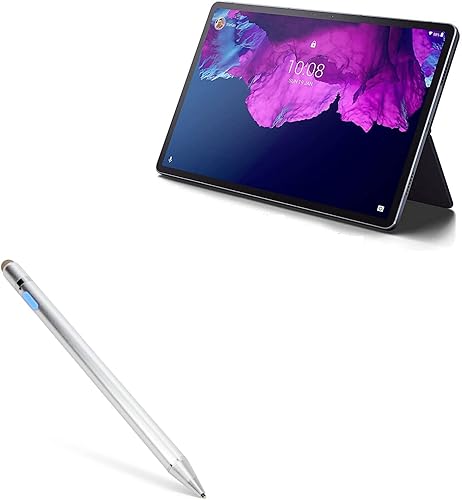 BoxWave Lápiz óptico compatible con Lenovo Tab P11 AccuPoint Active Stylus, lápiz digital electrónico con punta ultra fina, color plateado metálico