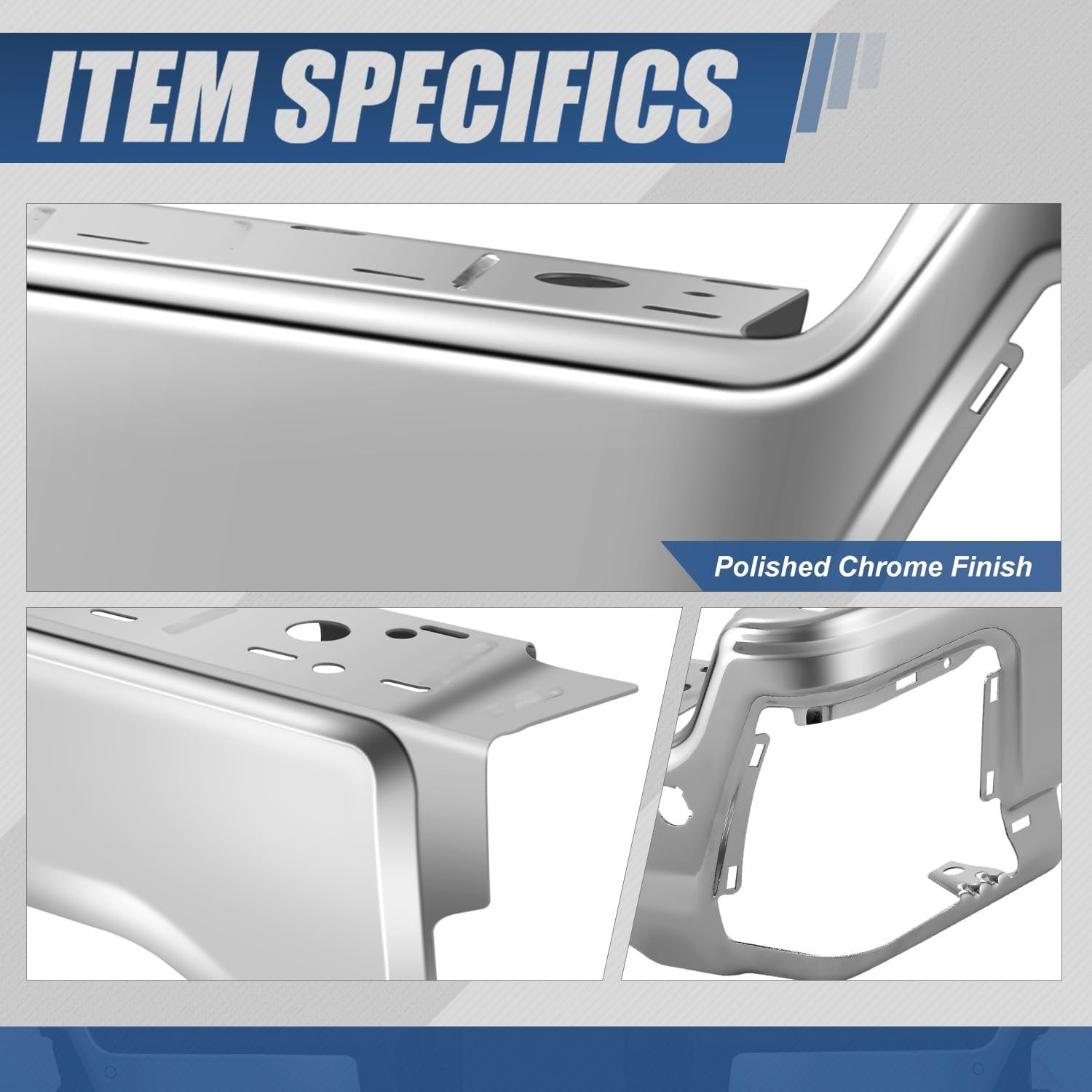 Auto Dynasty Rear Bumper End Cap Replacement Compatible with 2023 2024 2025 Ford F250 F350 F450 Super Duty, w/o Parking Sensor Holes, Passenger Right Side, Polished Chrome