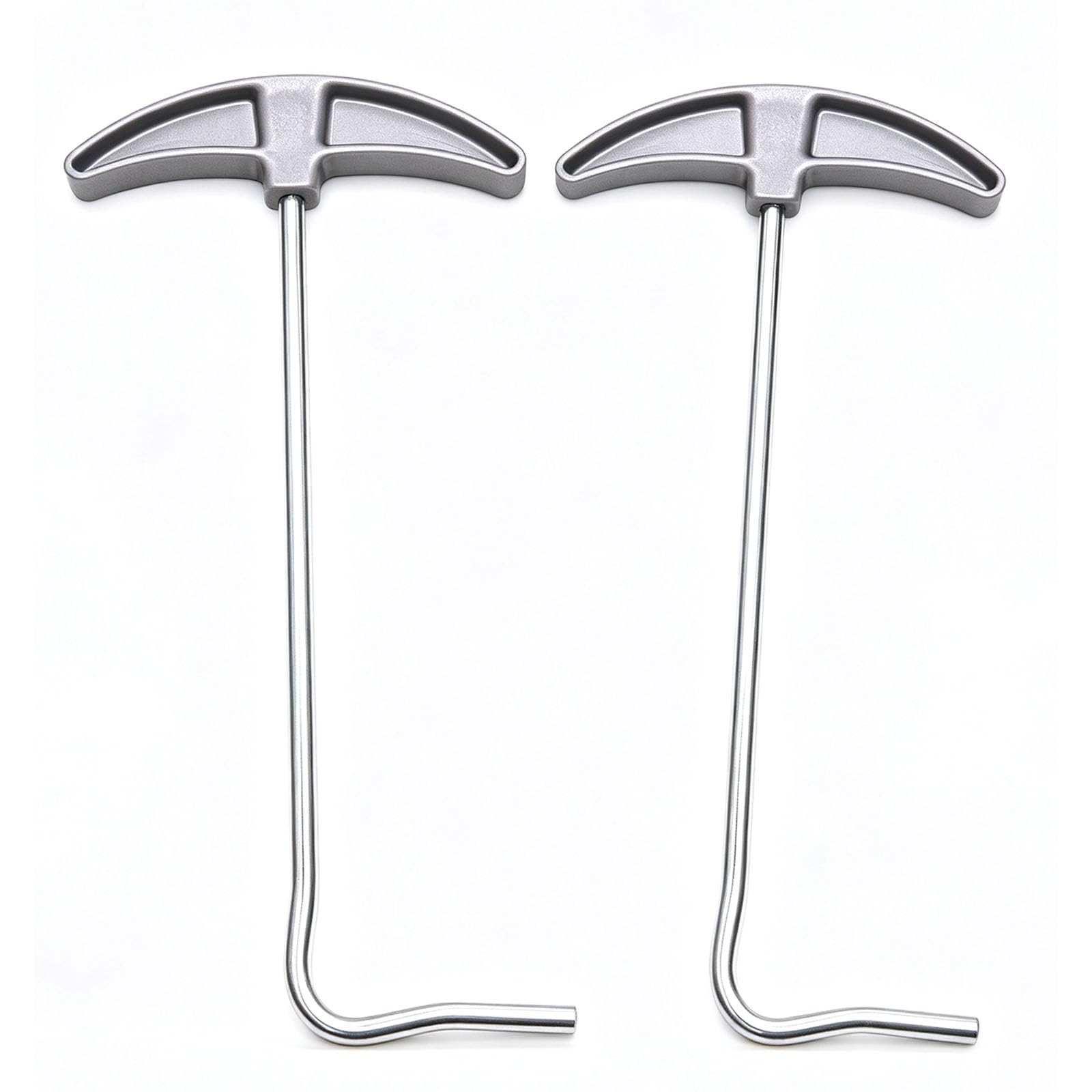 2 PCS Tent Peg Pullers, Heavy Duty Trampoline Spring Tool & Tent Peg Remover Tool, Metal Ground Hook Puller for Camping Pegs, Awning, Garden Stakes, Lightweight Tent Accessories & Camping Gear