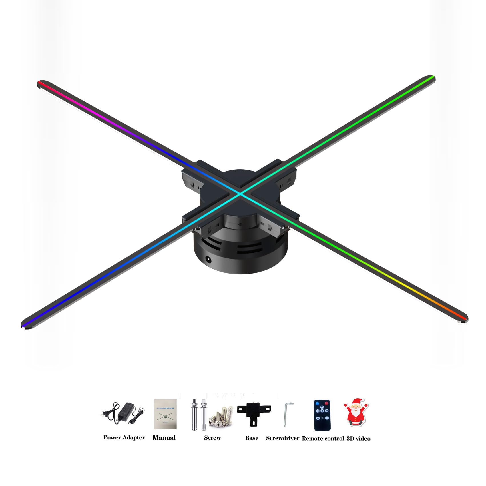 Hologramme 3D,Hologramme 3D Fan Projecteur Holographique avec Application WiFi et 700 vidéothèques - pour expositions, centres commerciaux,hélice holographique… (70CM(APP+WIFI+Bluetooth+Remote))