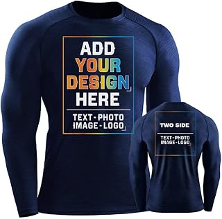 Custom Men's UPF 50+ Long Sleeve Rash Guard Workout Shirts with Hoodie